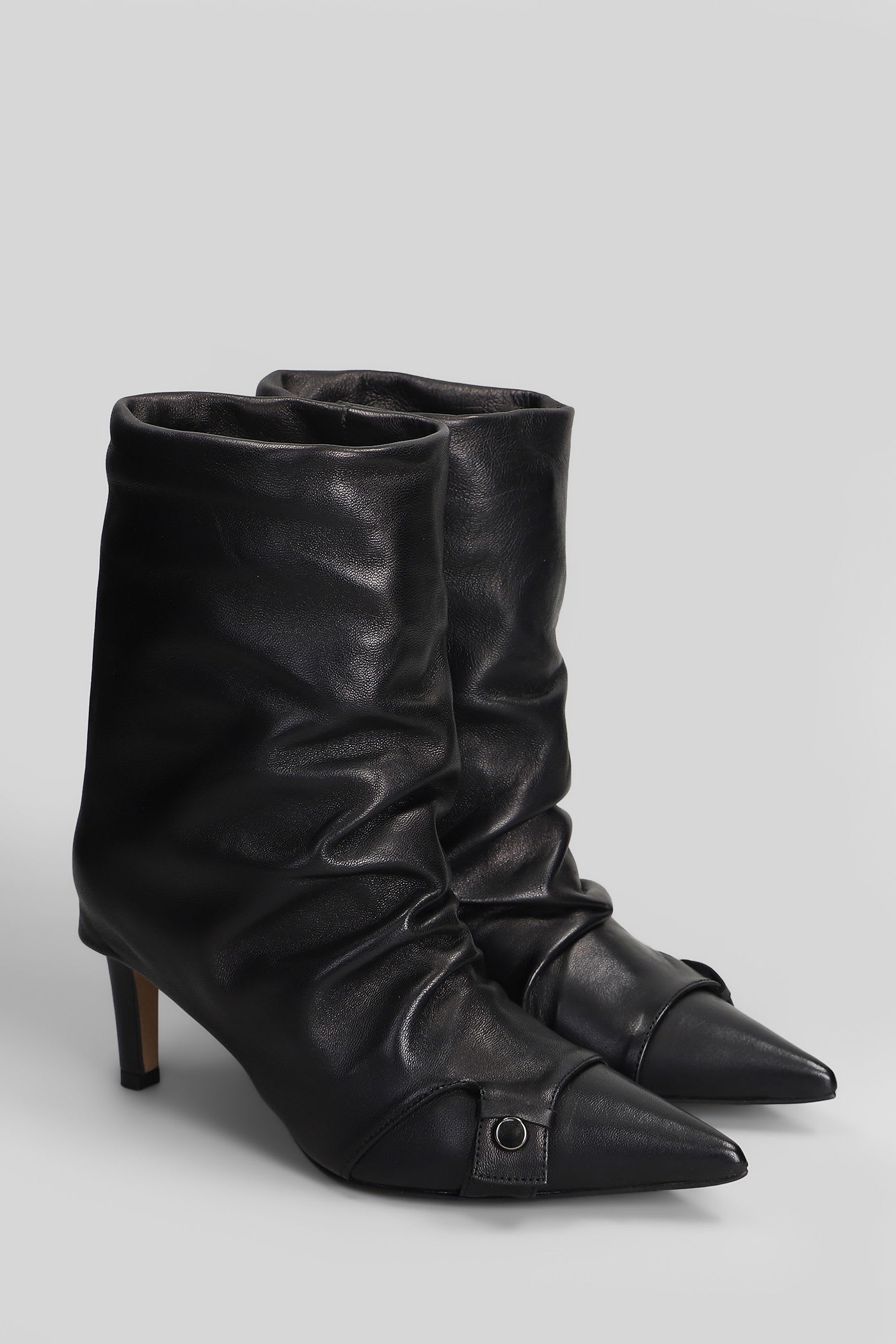 The Seller Low Heels Ankle Boots In Black Leather In Black