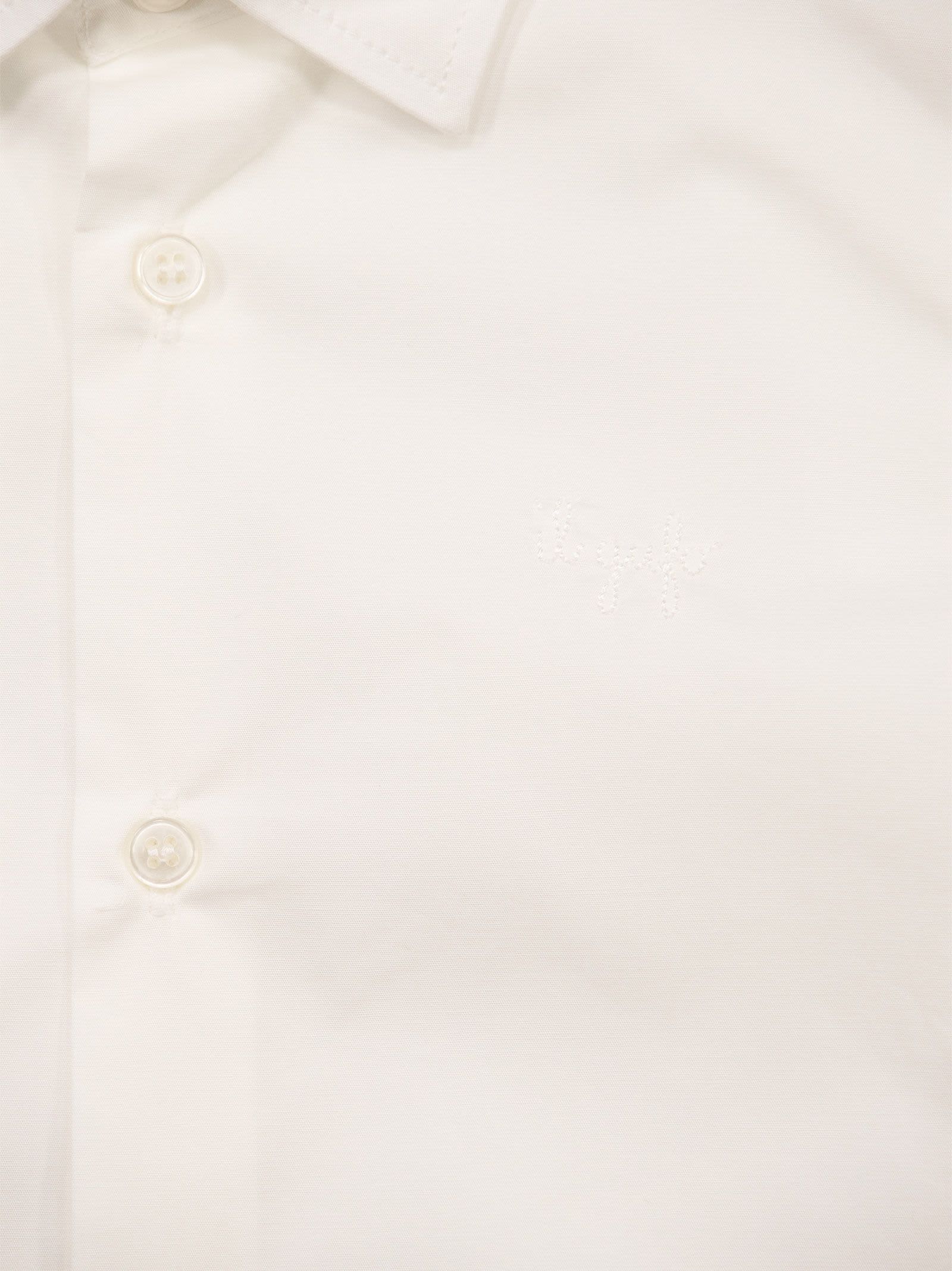 Shop Il Gufo Long-sleeved Cotton Shirt In White
