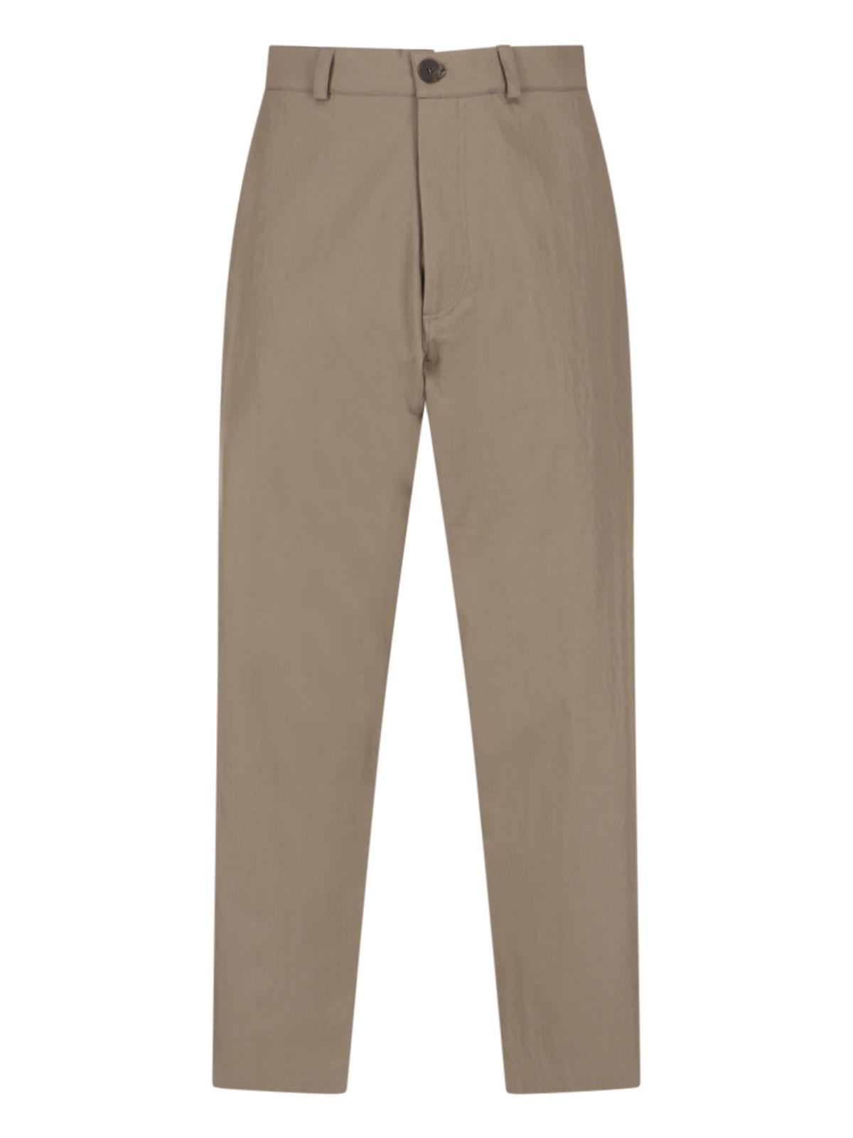 Studio Nicholson Ascent Flat-front Cotton-blend Trousers In Fatigue