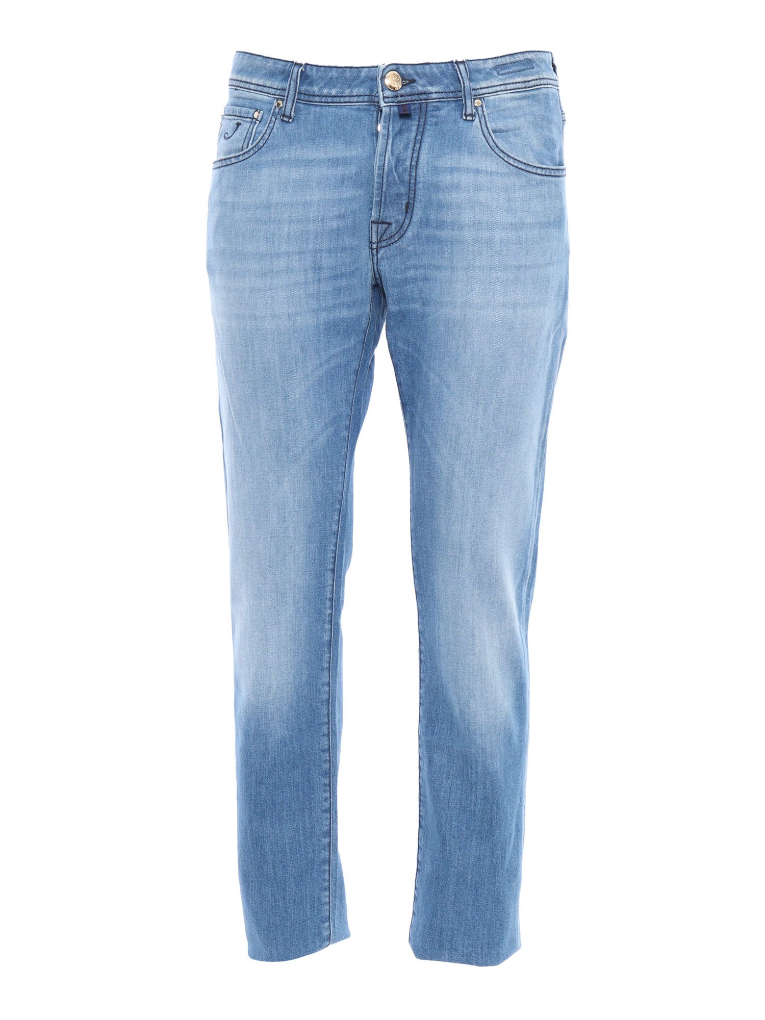 Shop Jacob Cohen 5 Pockets Denim Pants In Multicolor