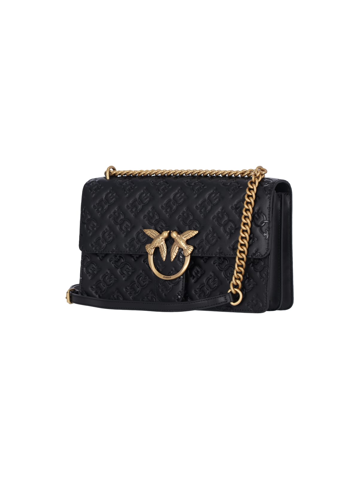 Shop Pinko Love Crossbody Bag In Black