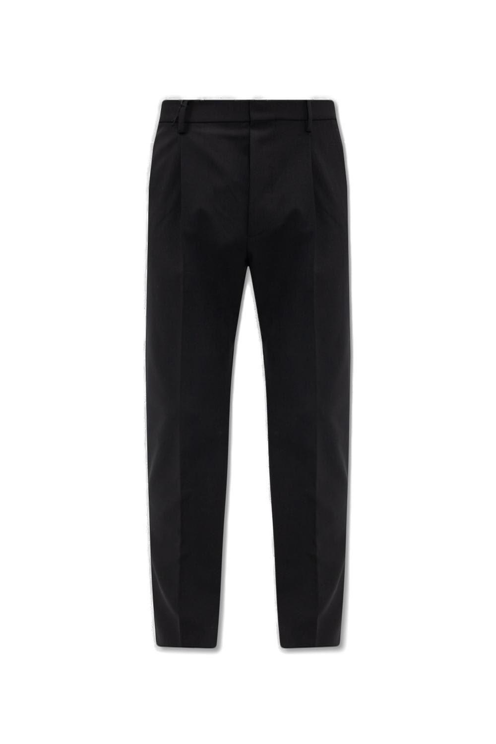 Dsquared2 Straight-leg Pleat-detailed Trousers In Black