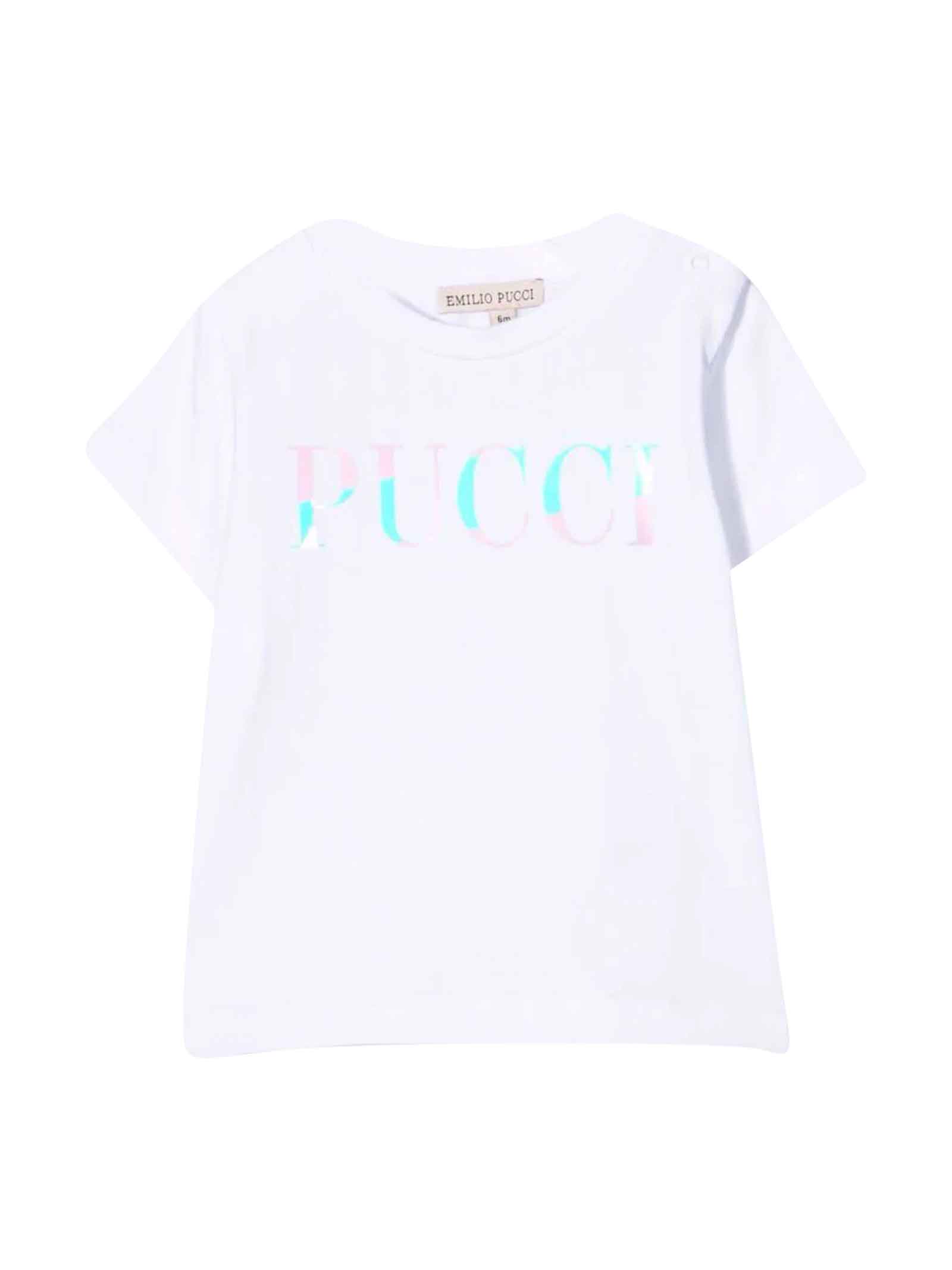 Emilio Pucci White T-shirt With Multicolor Print
