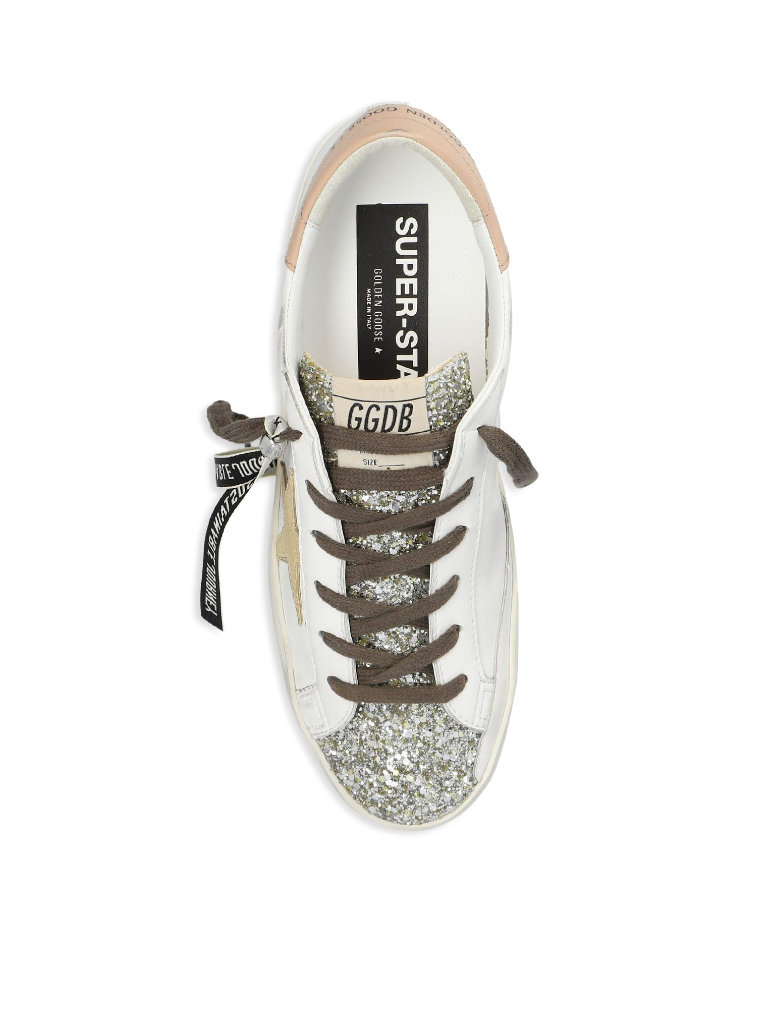 Shop Golden Goose Super-star Sneakers In White Platinum Yellow Pink