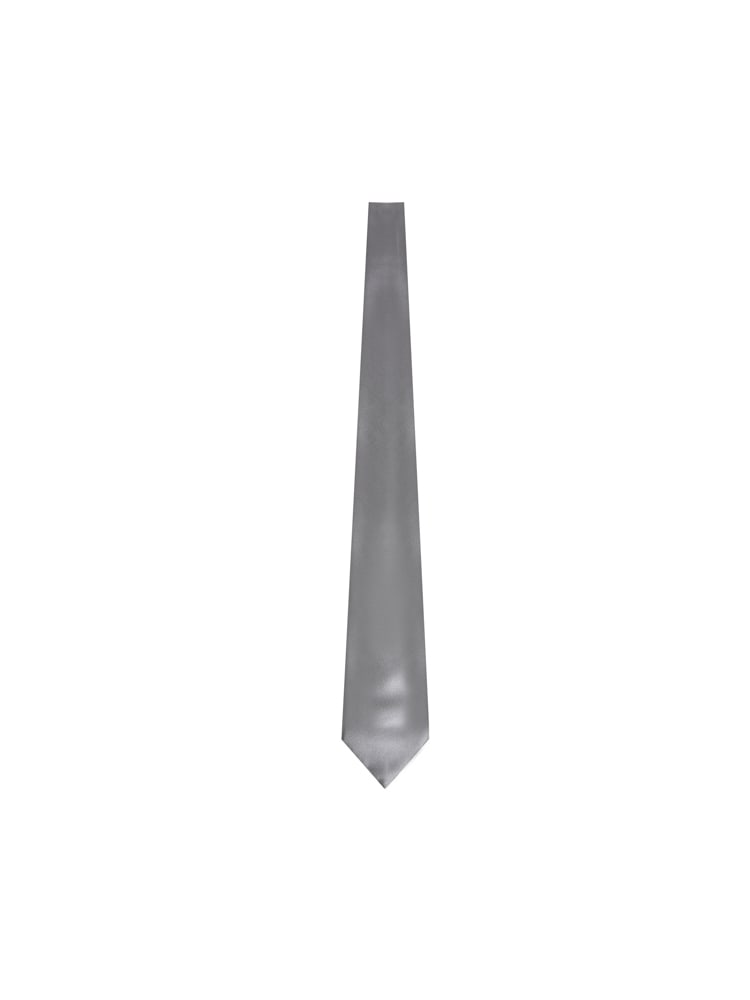 Ermenegildo Zegna Silk Satin Tie In Grey