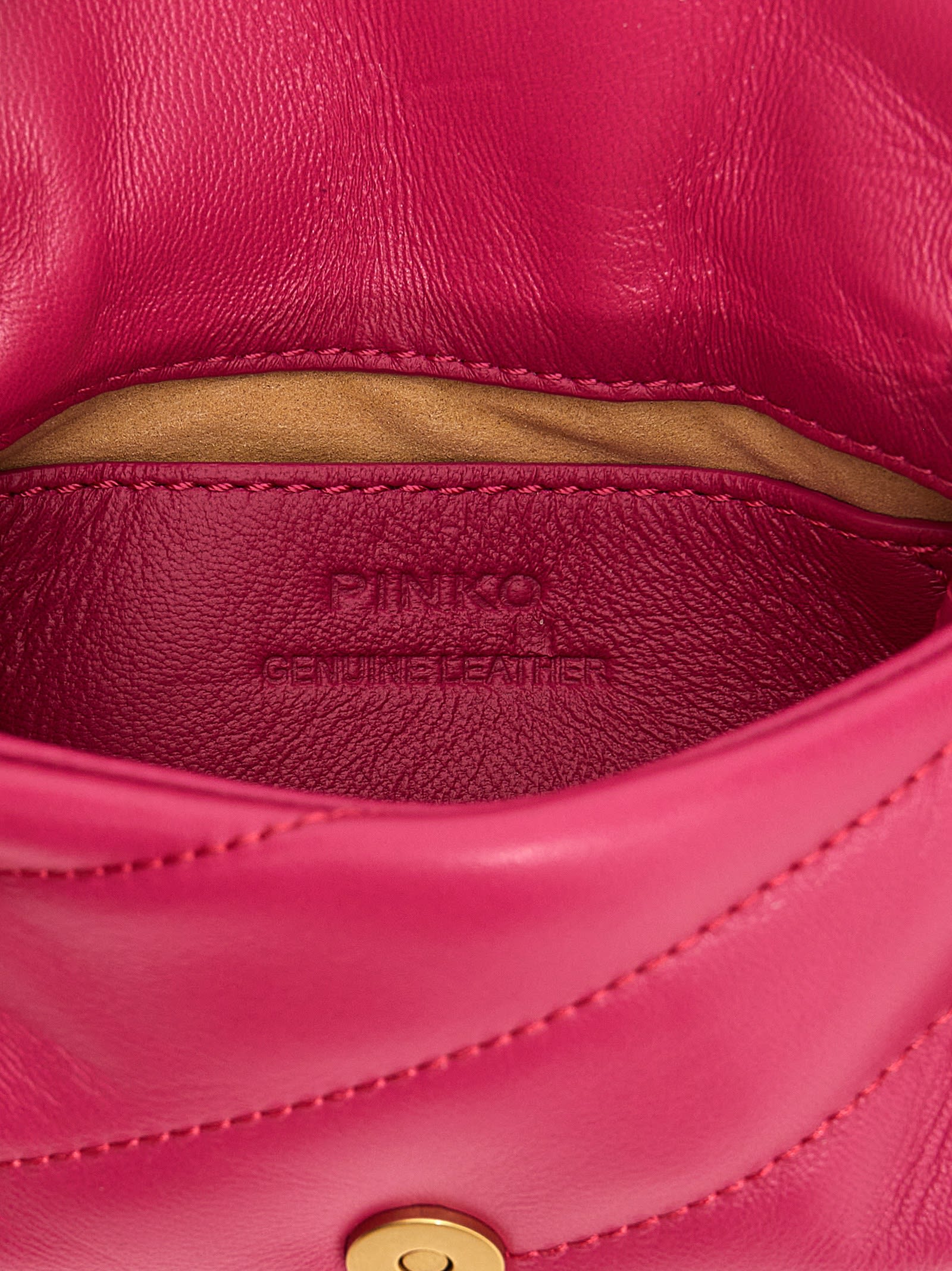 Shop Pinko Love Micro Puff Crossbody Bag In Fuchsia