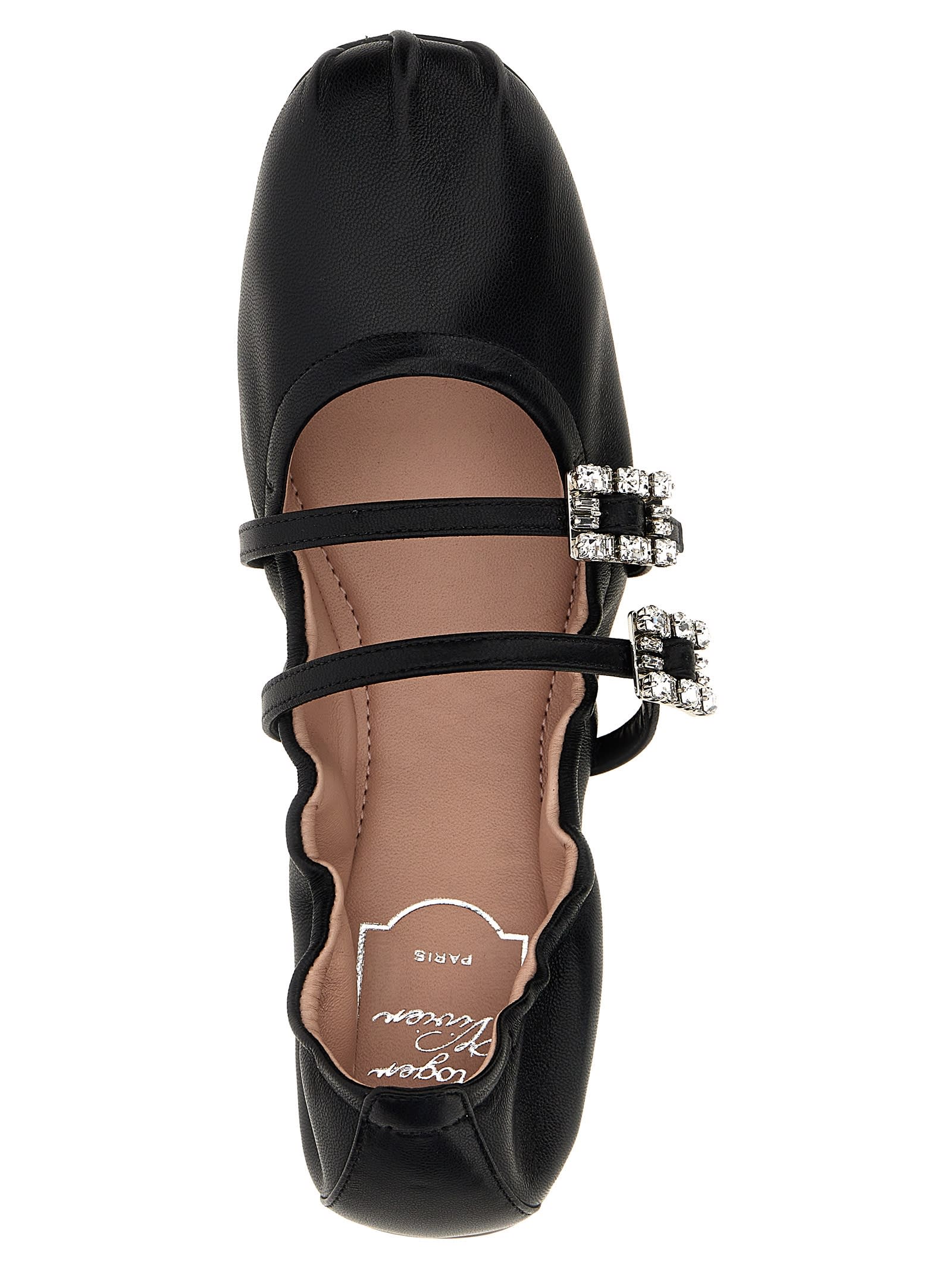 Shop Roger Vivier Jewel Strap Ballet Flats In Black