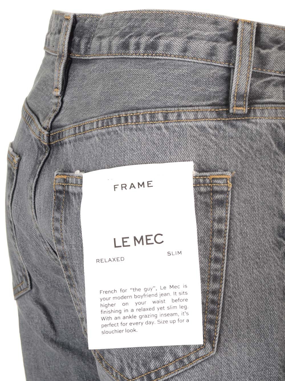 Shop Frame Le Mec Straight Leg Jeans In Grey