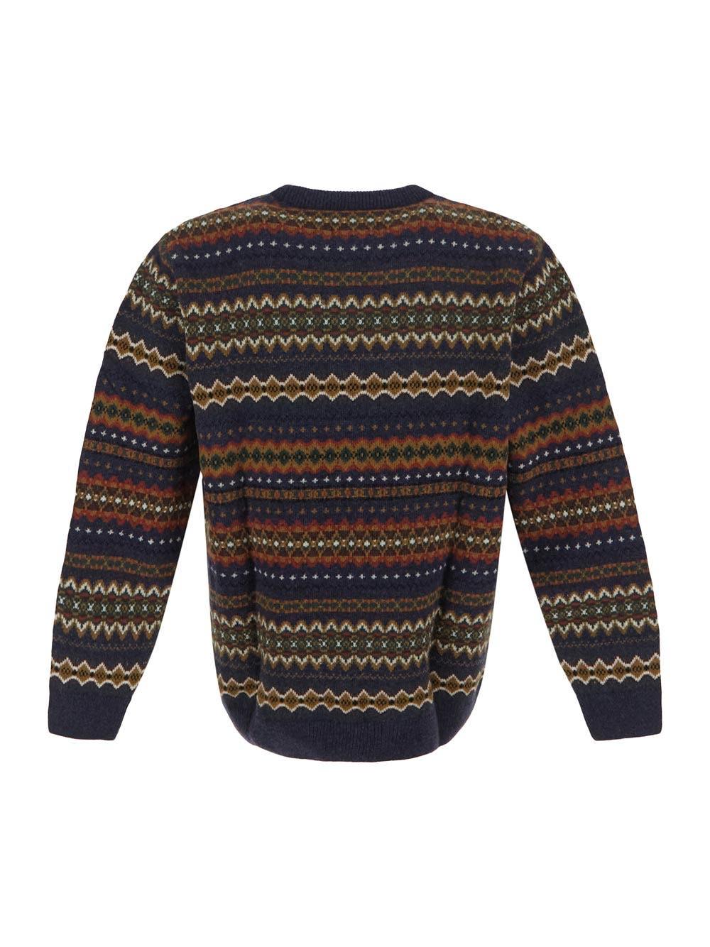 Barbour Isle Crew Jumper In Navy Marl