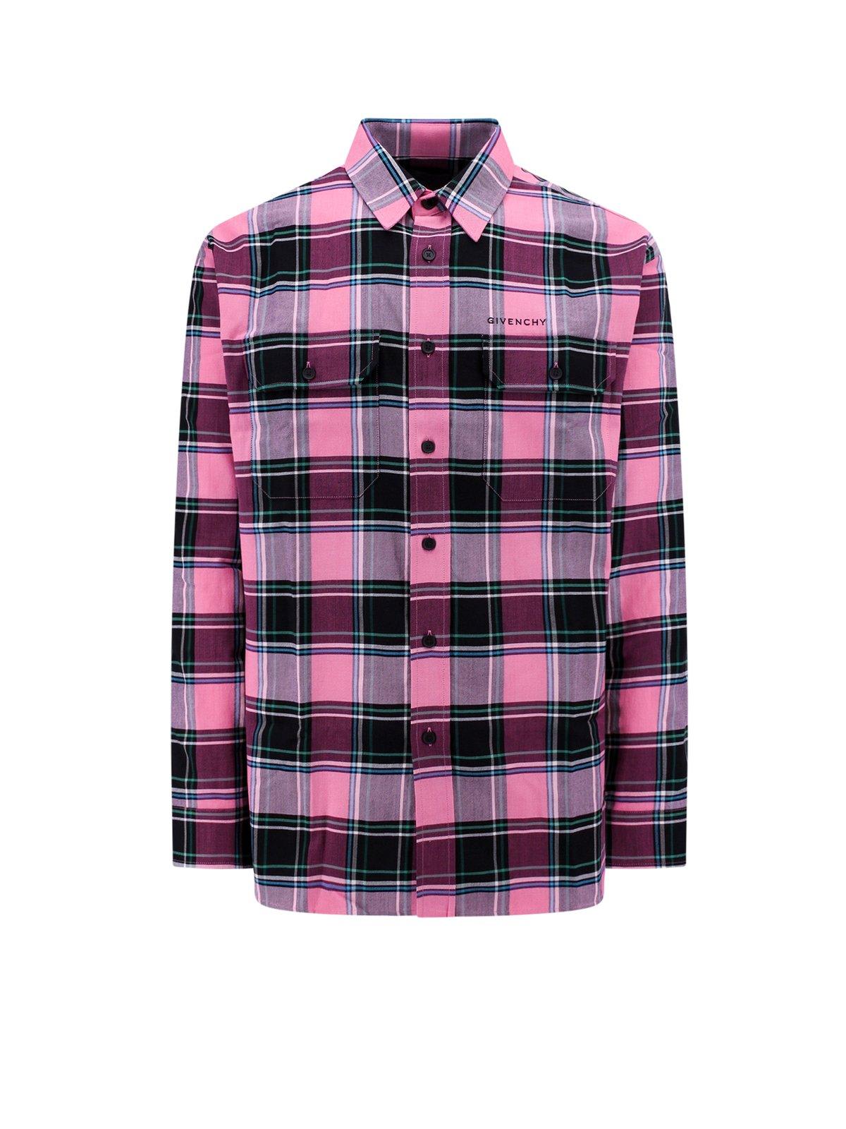 Givenchy Multicolour Pink Cotton And Virgin Wool Blend Check Shirt
