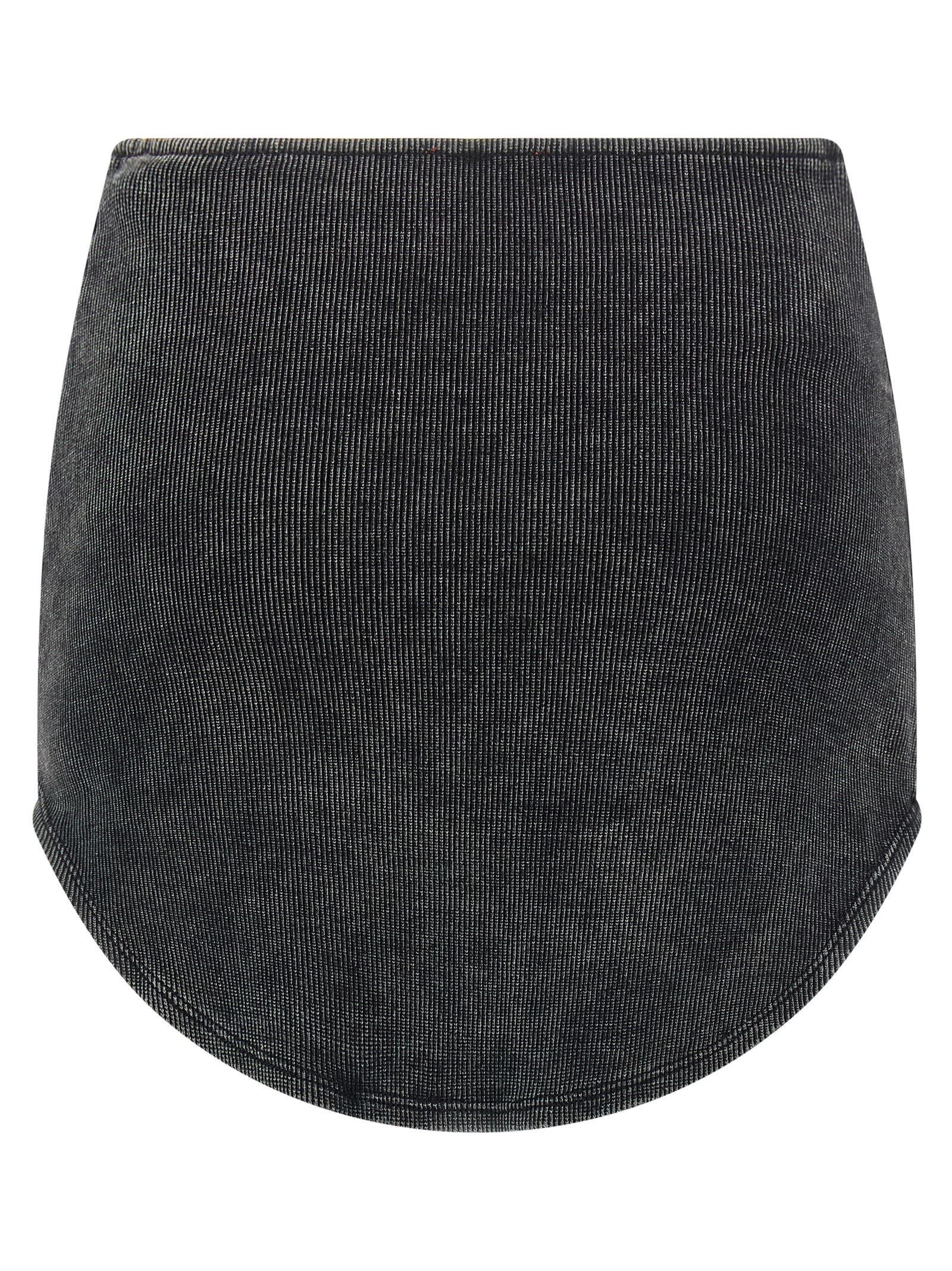 Diesel Black Denim And Jersey De-vany-s Miniskirt In Black