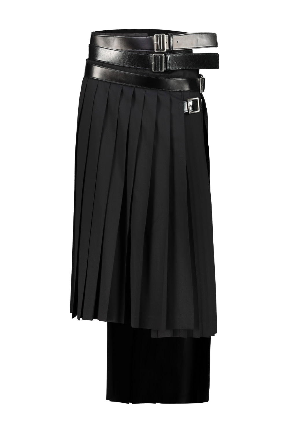 Shop Junya Watanabe Belted Plissè Skirt In Black