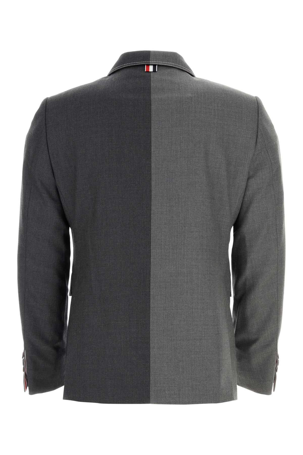 Shop Thom Browne Two-tone Twill Blazer In Medgrey