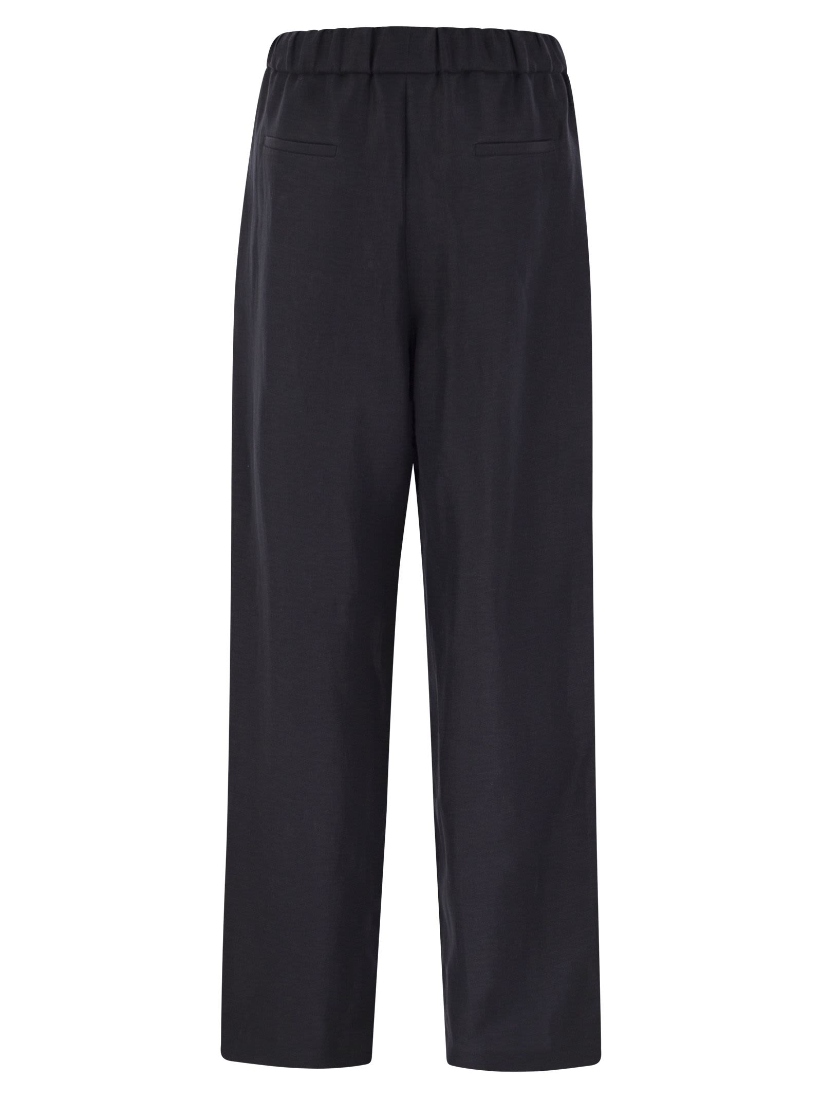 Fabiana Filippi Linen And Viscose Jogging Trousers In Blue