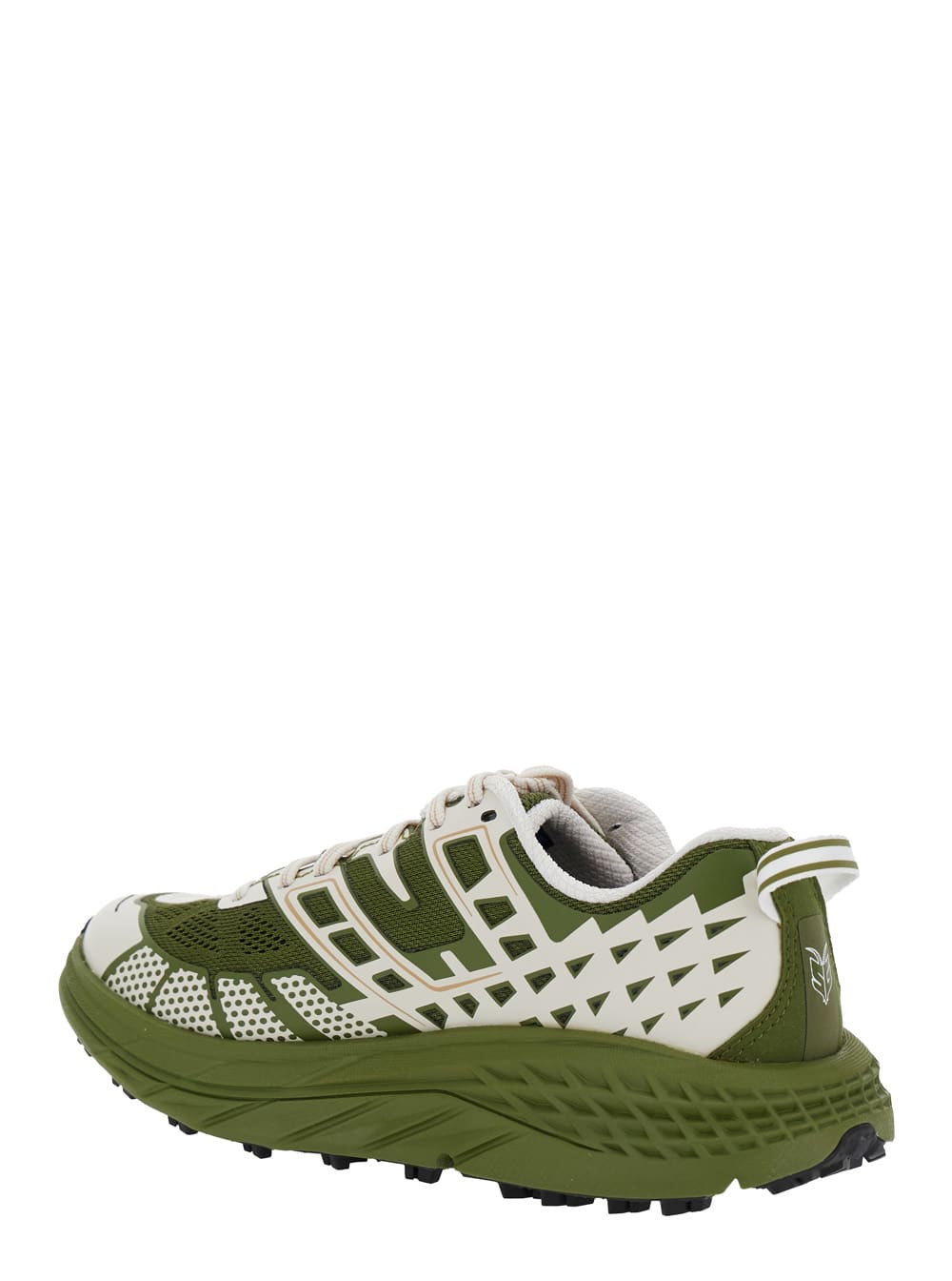 Hoka Speedgoat Green Low Top Sneakers With Geometric Motif In Tech Fabric Unisex In Green