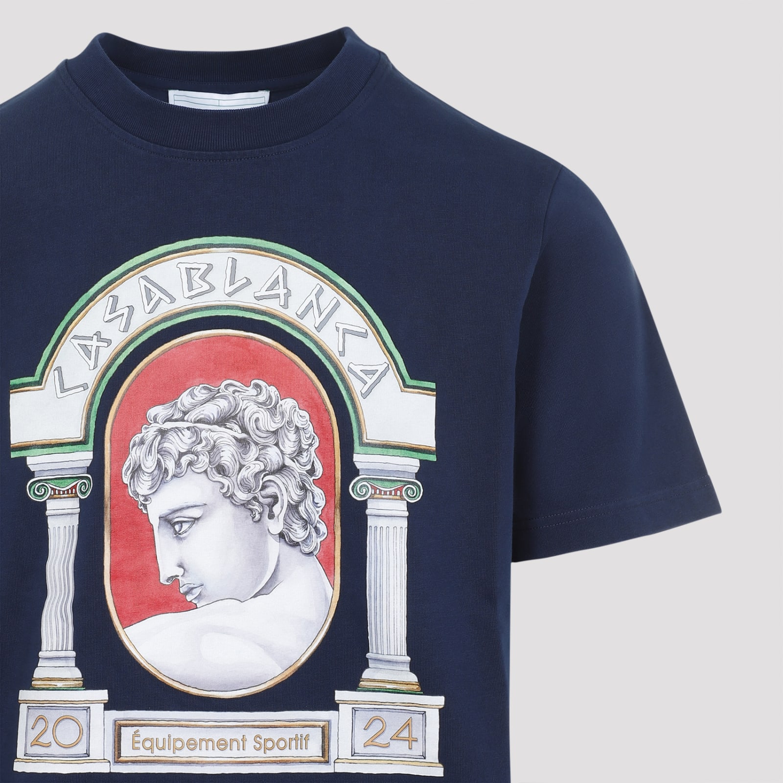 Shop Casablanca La Medaille Printed T-shirt In Blu