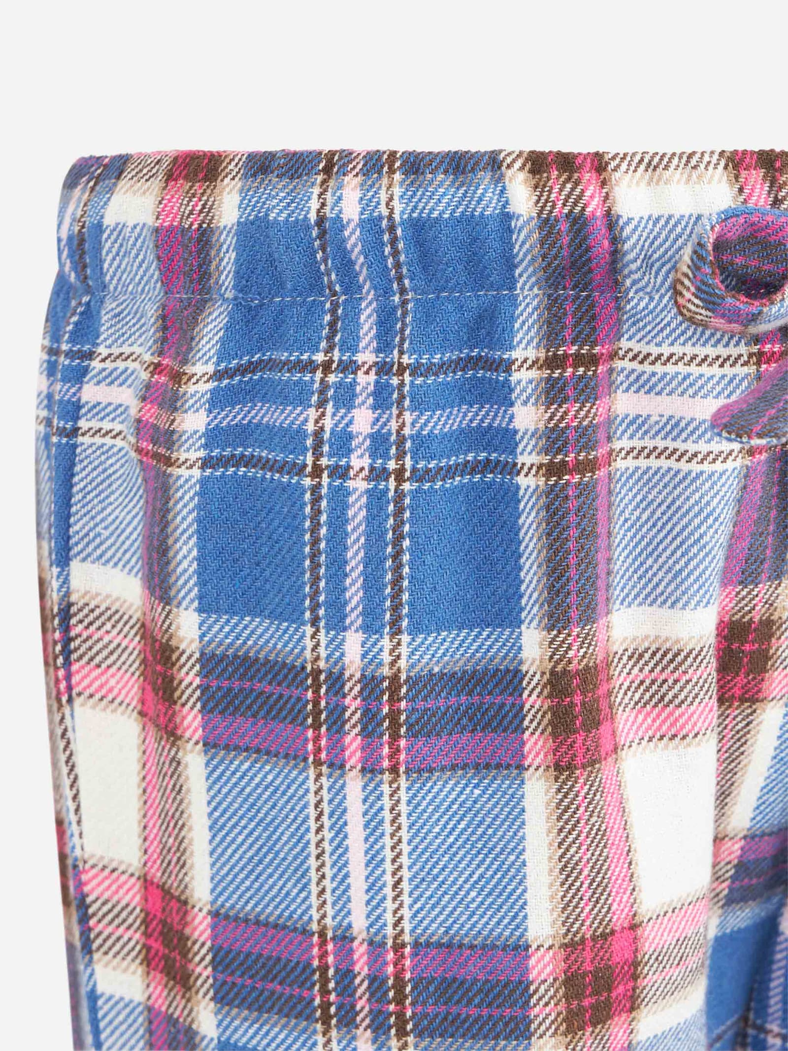 Shop Mc2 Saint Barth Kid Pajama Pants With Tartan Print In Pink