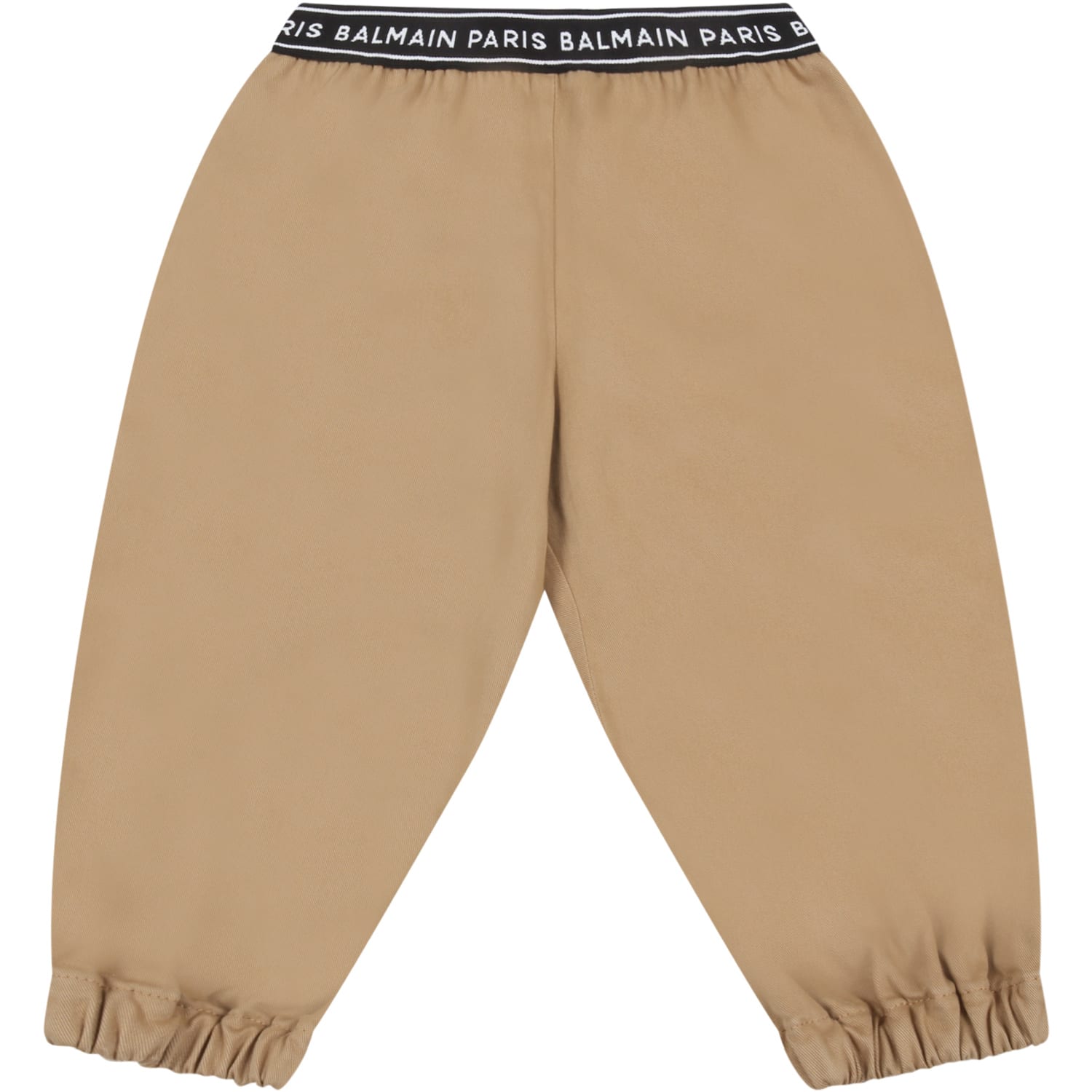 Balmain Beige Trouser For Baby Boy With Logos