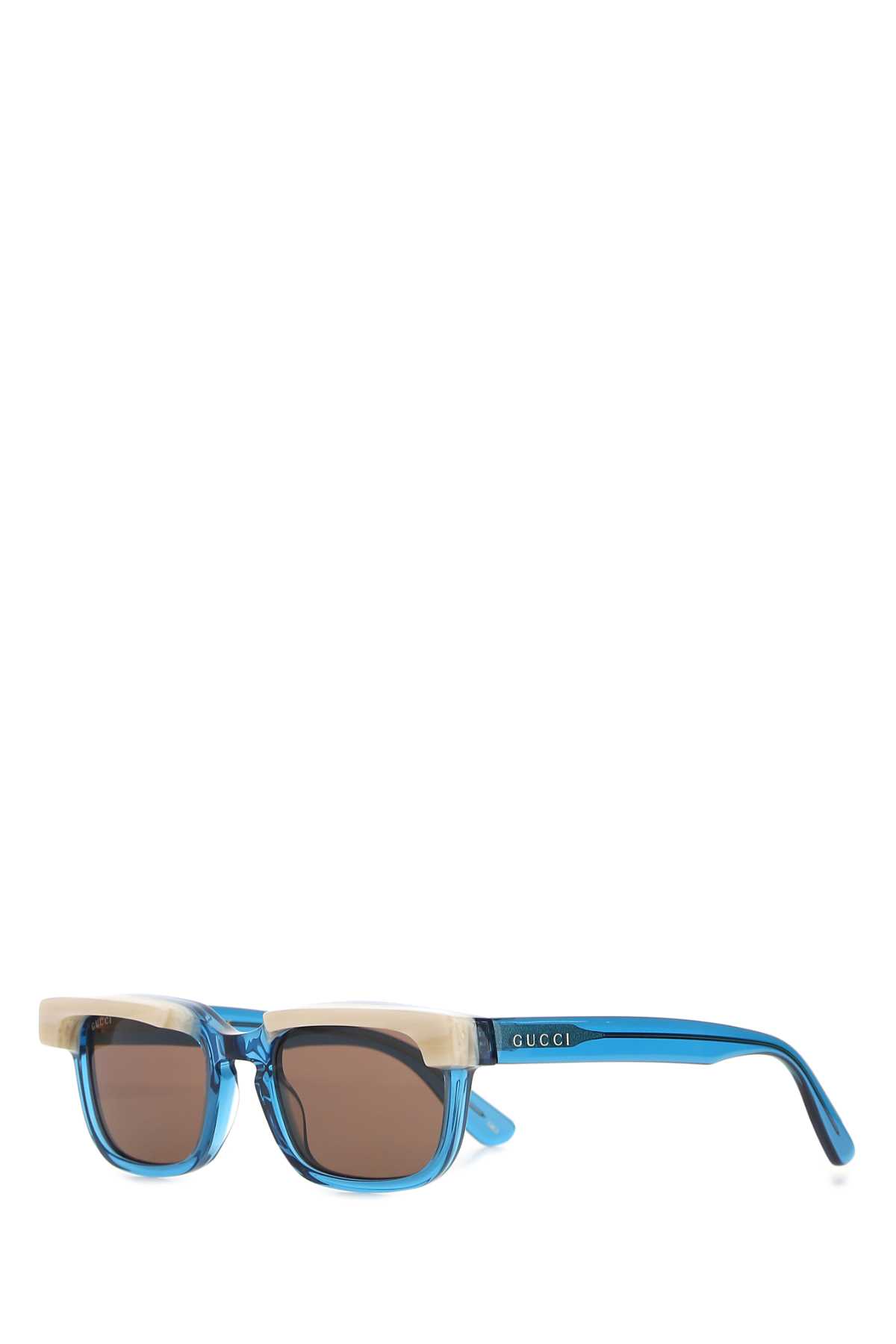 Shop Gucci Light Blue Acetate Sunglasses In 4623