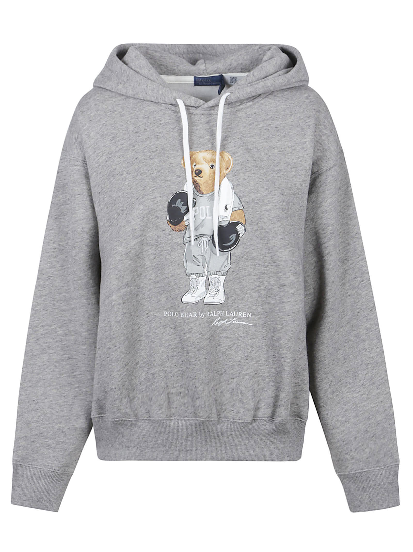 Polo Ralph Lauren Relaxed Fit Knit Sweatshirt With Playful Bear Graphic In Gray