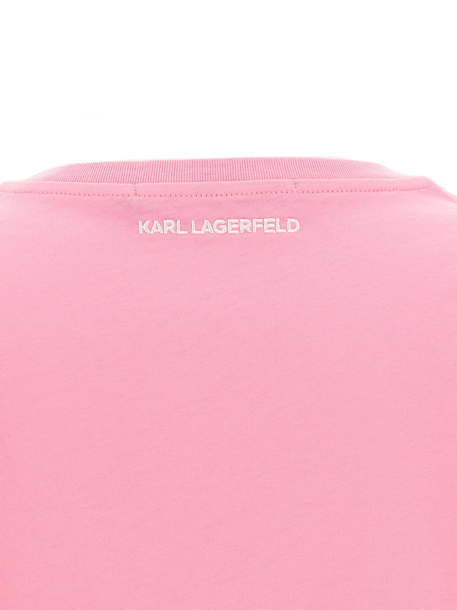 Shop Karl Lagerfeld Logo T-shirt In Pink