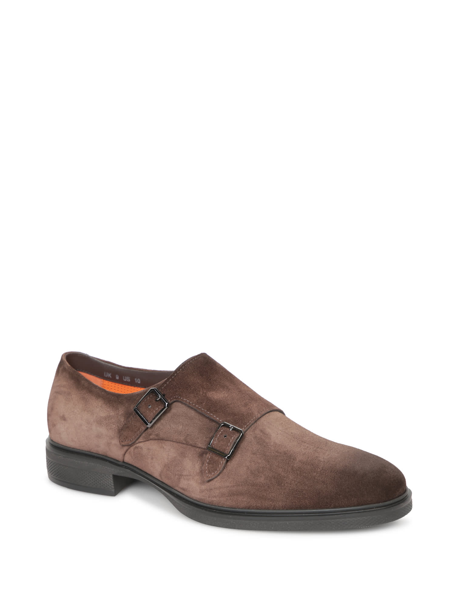 Shop Santoni Easysuede Brown Tdm Monkstrap