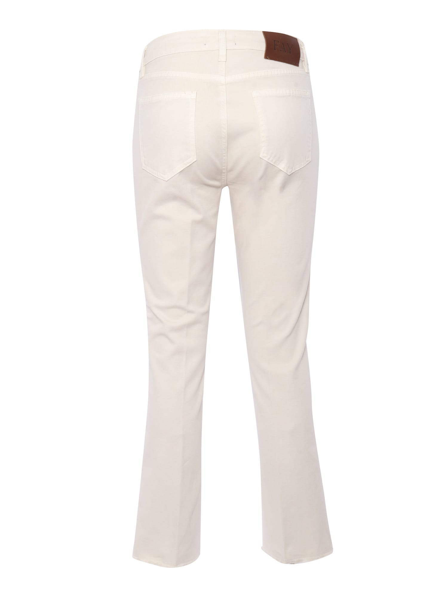 Shop Fay Cream Colored Trousers In White