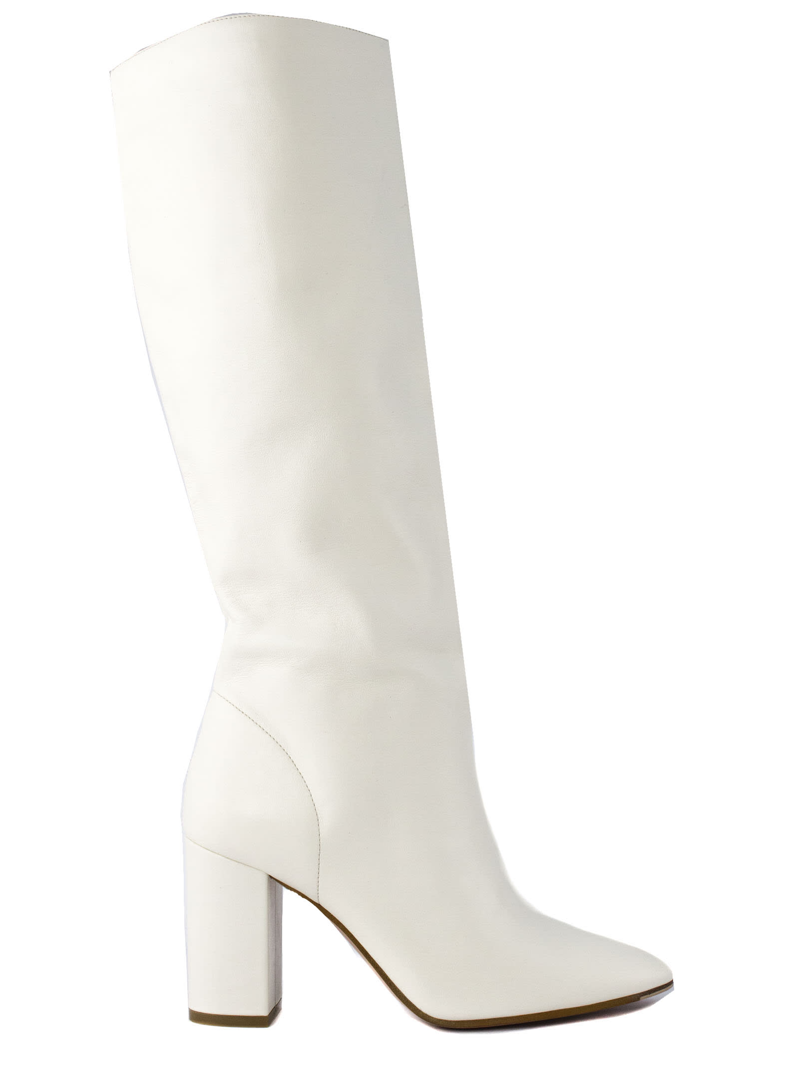 Aldo Castagna White Leather Acqua Boots In Bianco