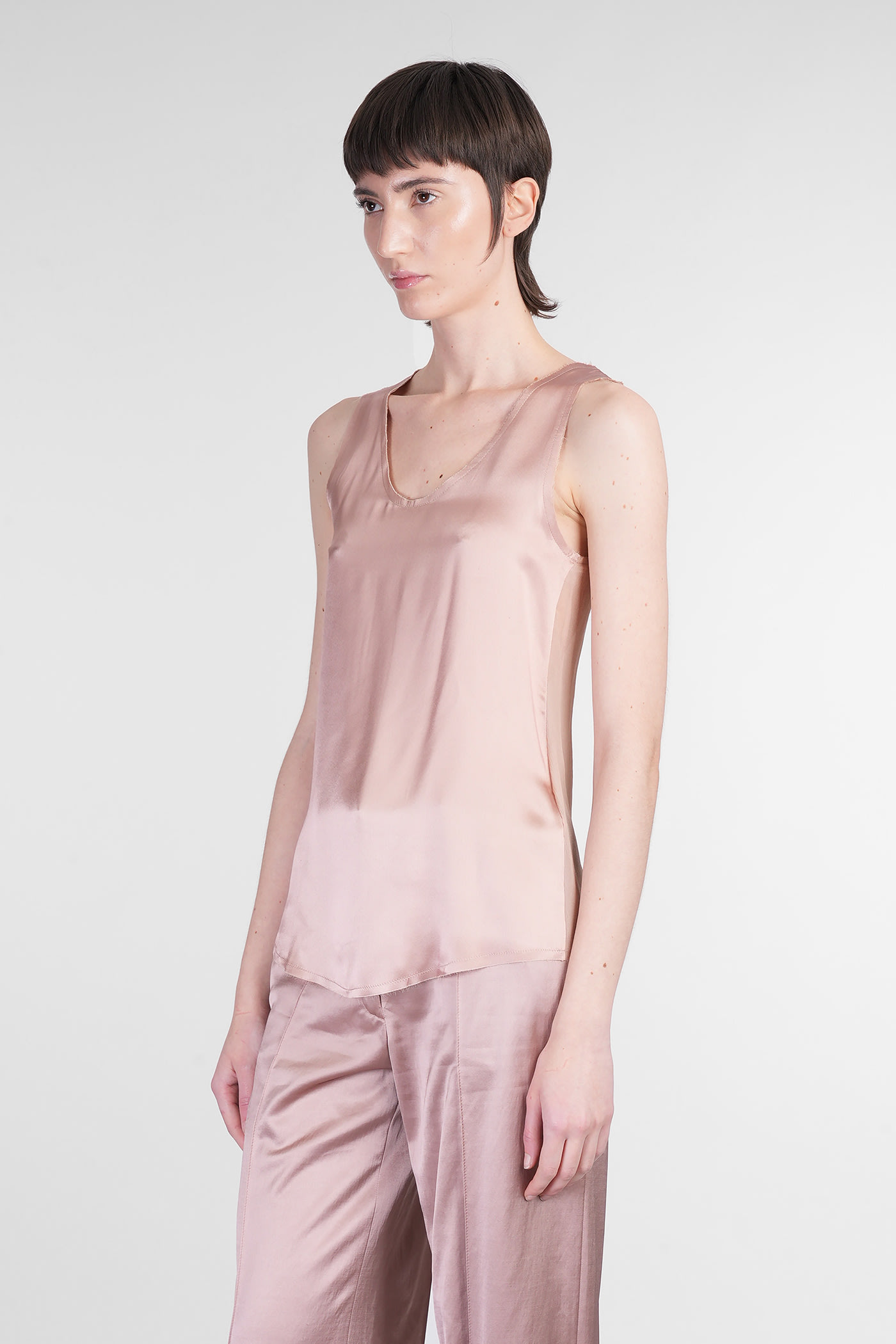 Balmain Topwear In Rose-pink Silk In Rose-pink
