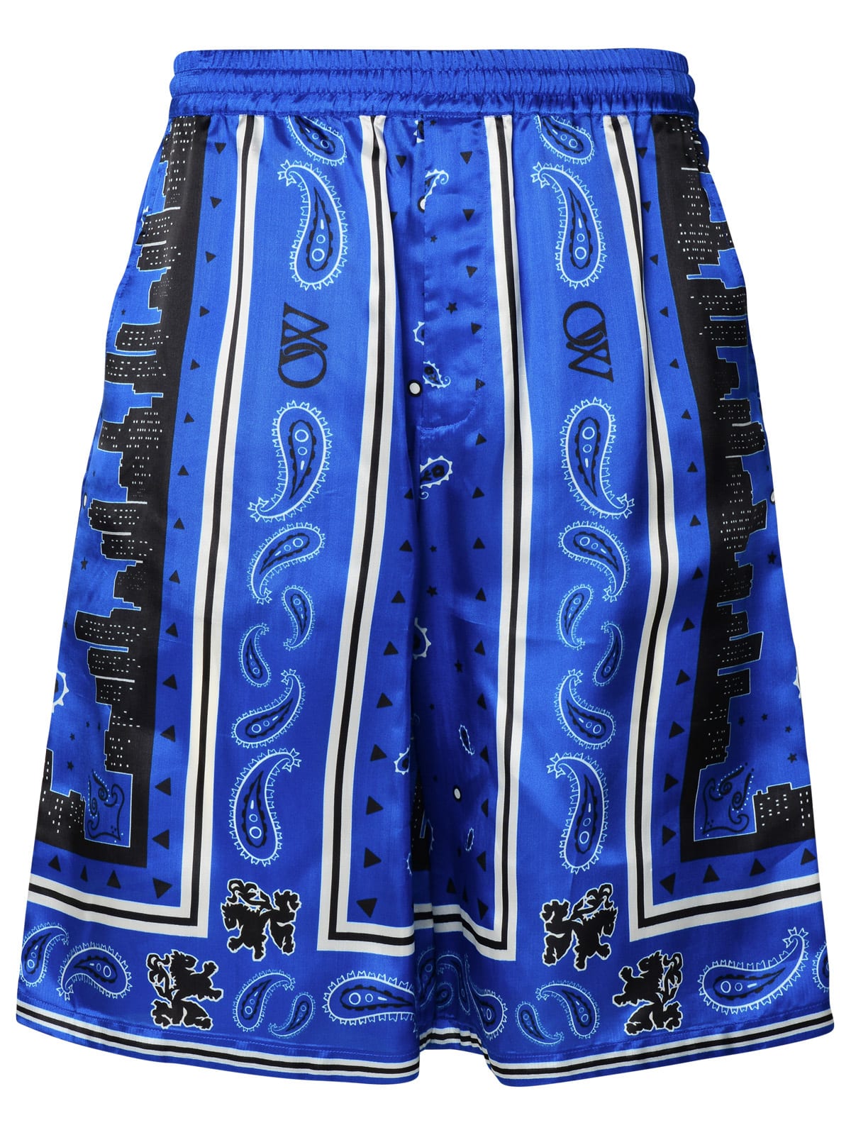 Blue Viscose Bermuda Shorts