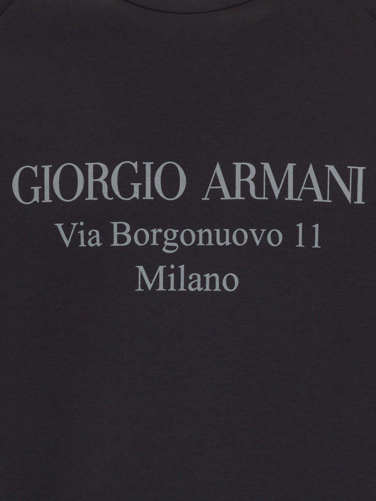 Shop Giorgio Armani Logo Print Crewneck Sweatshirt In Ubvn