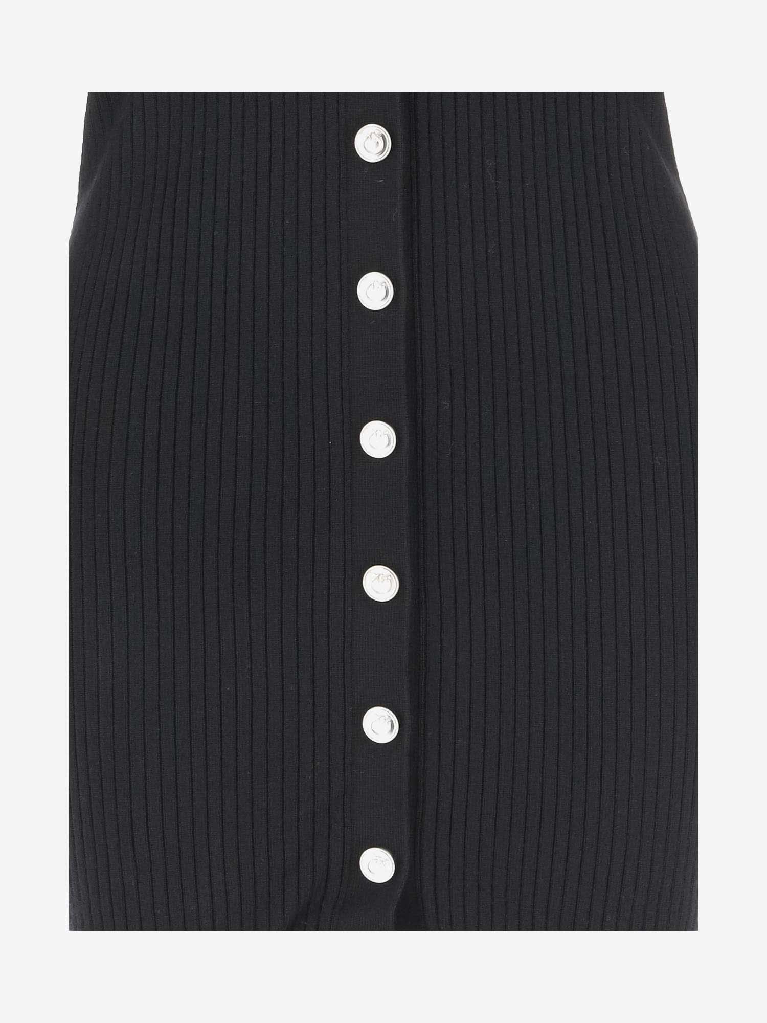 Shop Pinko Wool Blend Knit Dress In Black