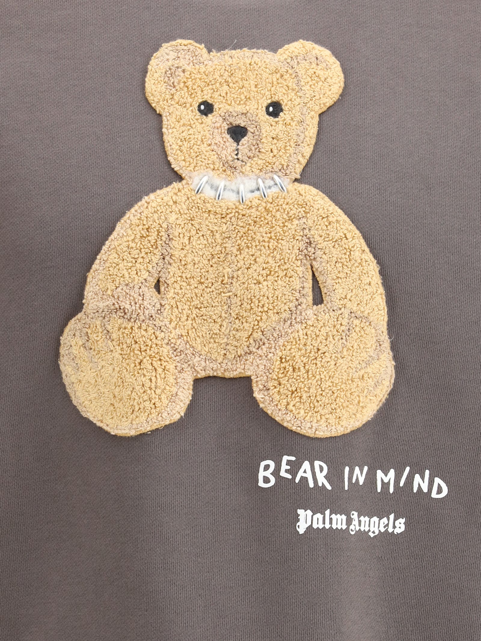Palm Angels Bear In Mind Crewneck Sweatshirt In Gray