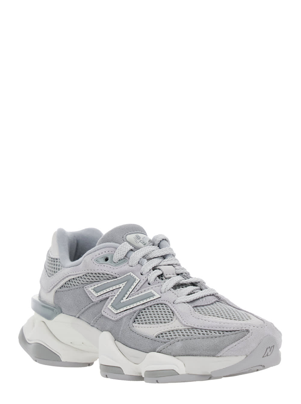 New Balance 9060 Grey Sneakers With Lateral Logo In Suede Unisex In Gray