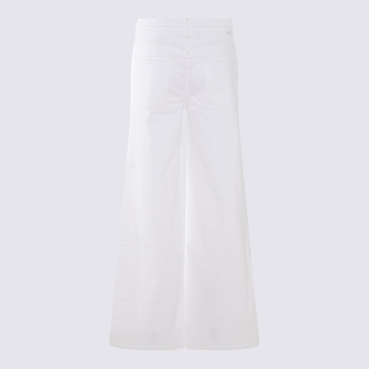 Shop Mother White Cotton Blend Jeans In Totally Innocent