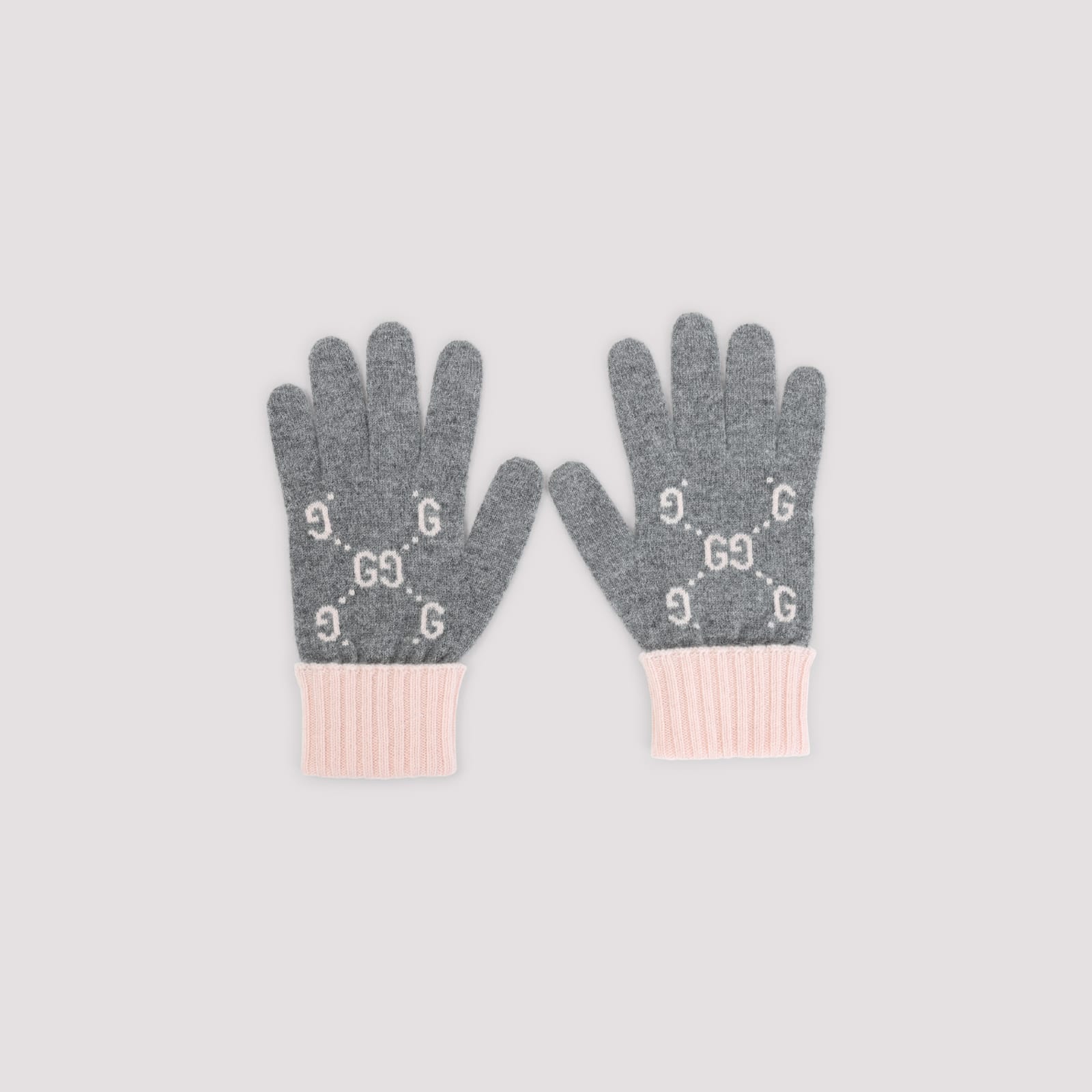 Gucci Gg-jacquard Gloves Knit In Gray