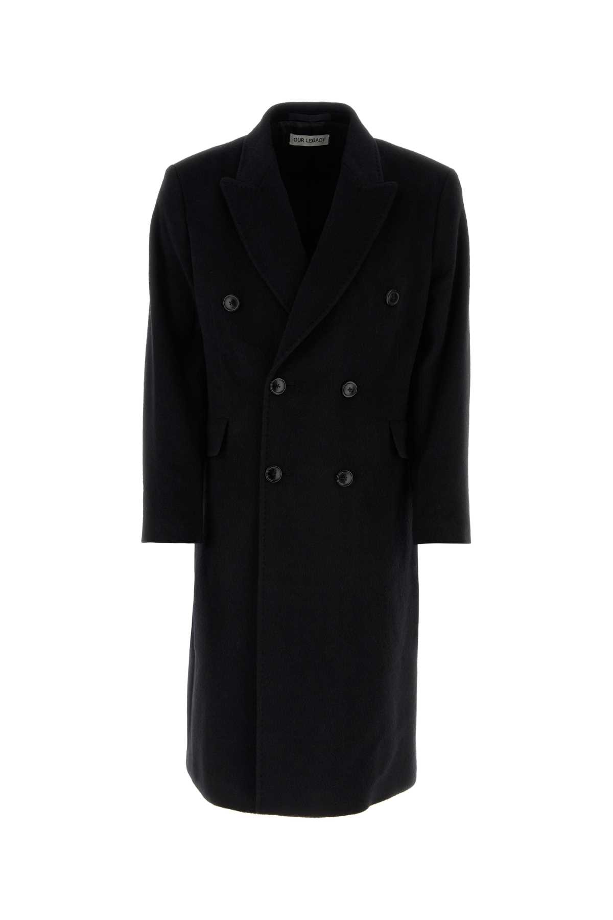 Black Wool Blend Coat