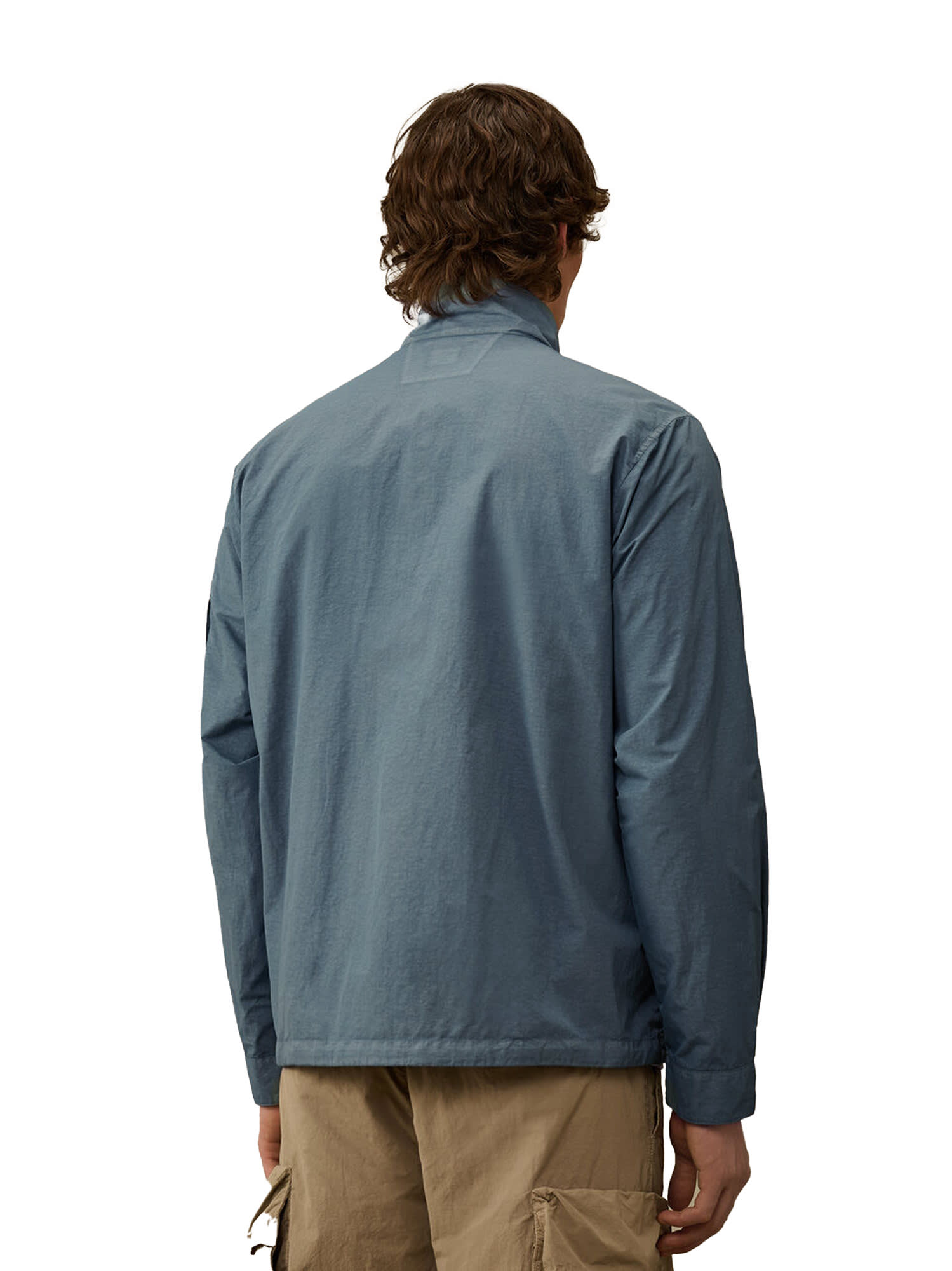 C.p. Company C.p.company Men Flatt Nylon Jacket With Logo Iconic Detail