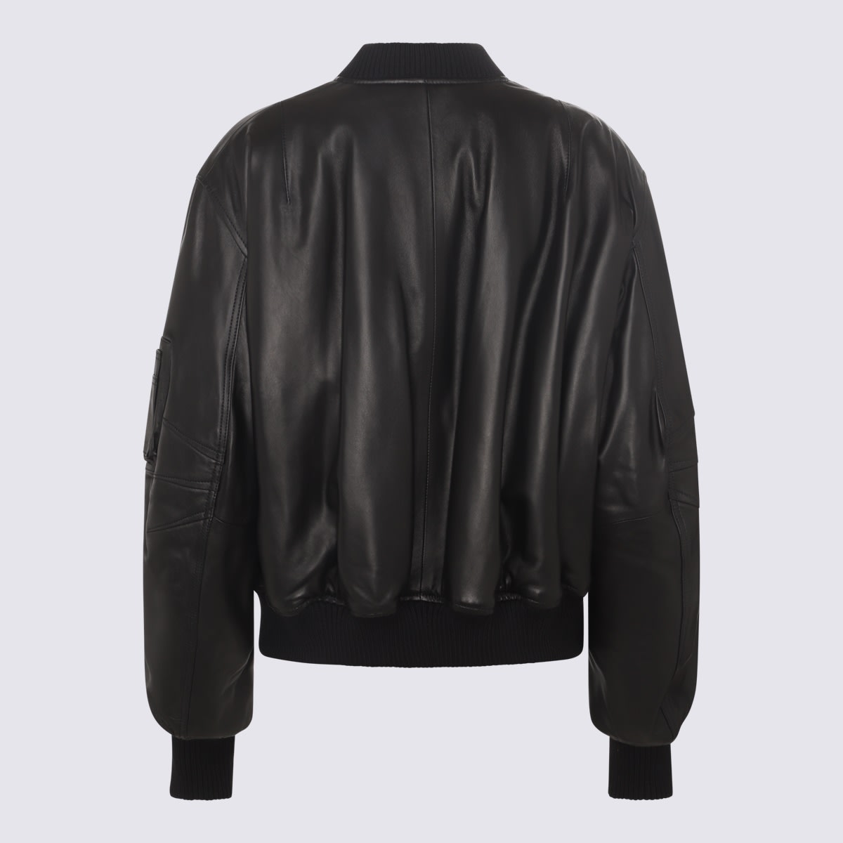 Shop Attico Black Leather Jacket