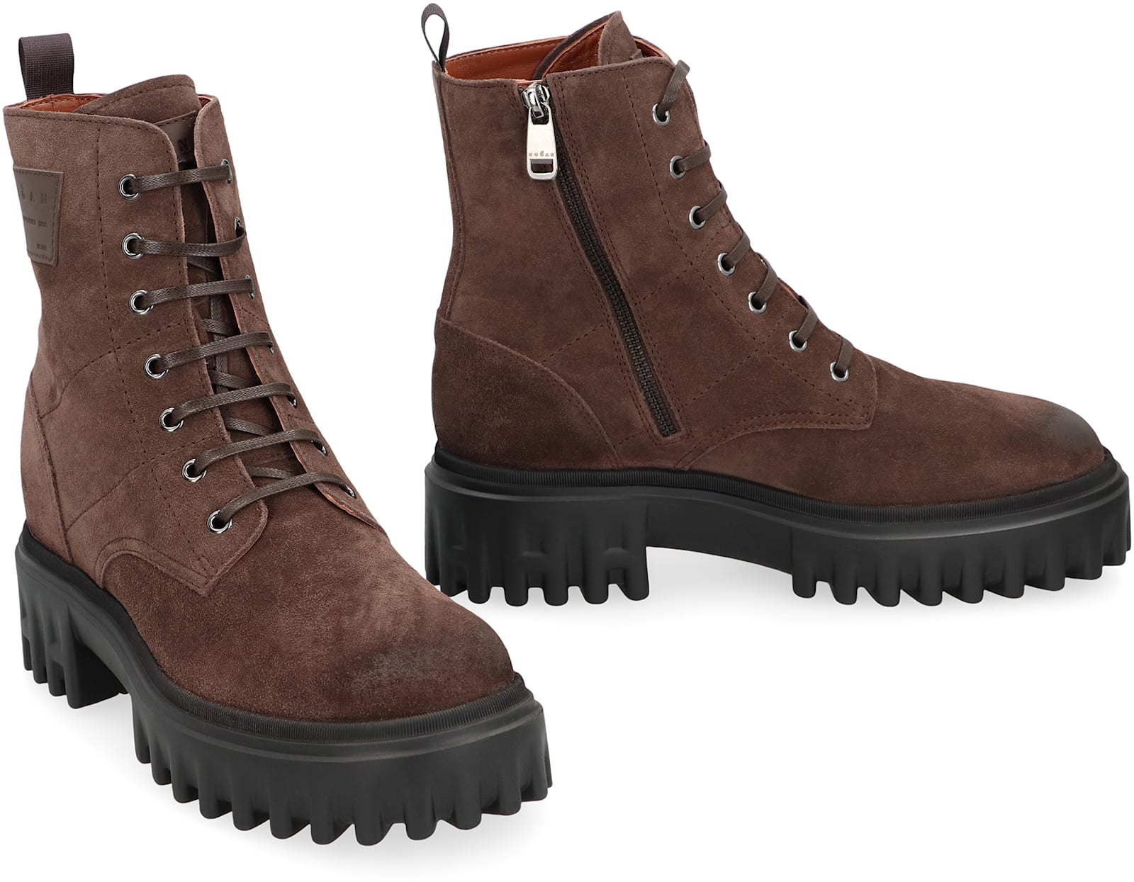Hogan H700 Lace-up Chunky-sole Boots In Brown