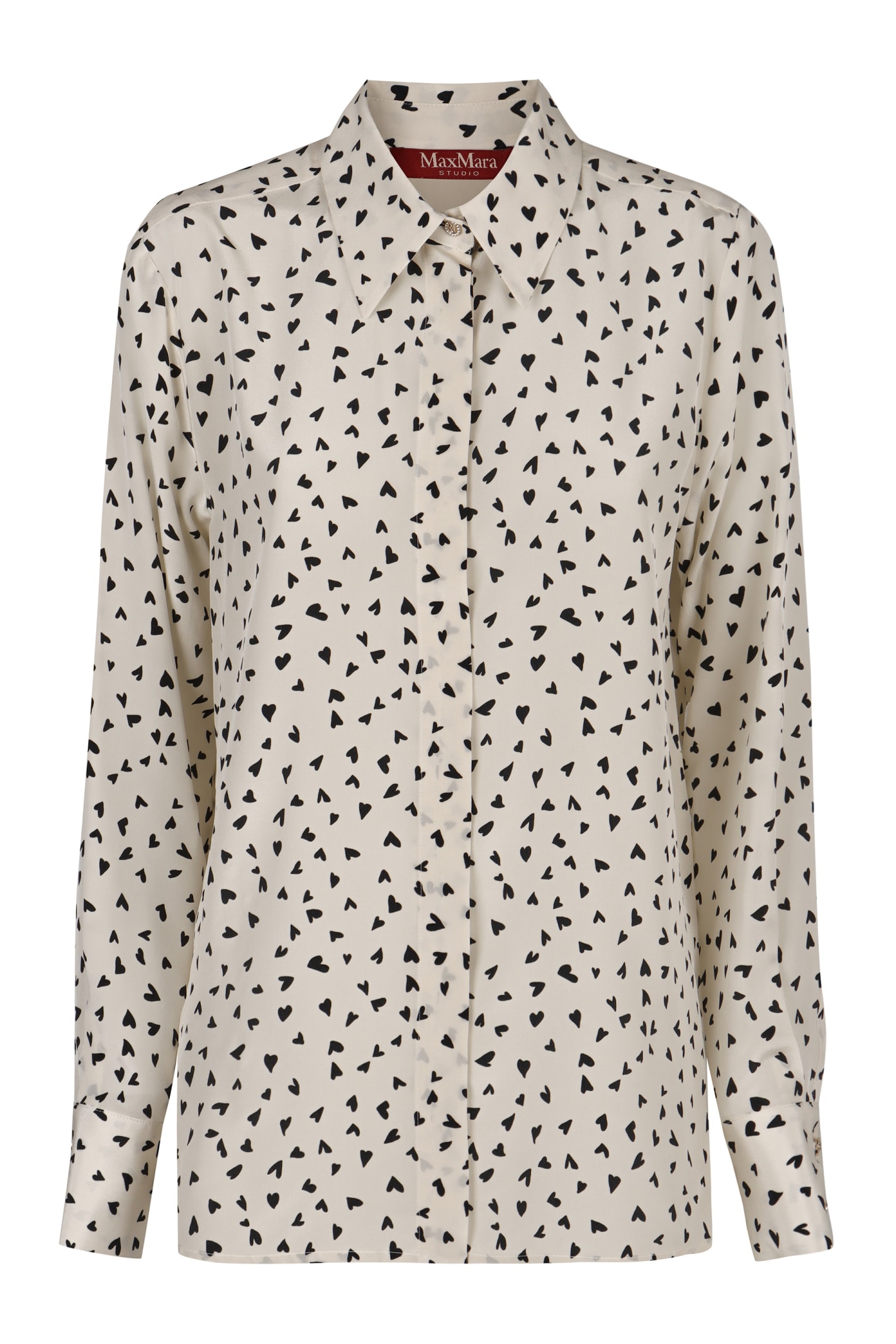 Shop Max Mara Pagine Printed Crêpe De Chine Shirt In Ivory