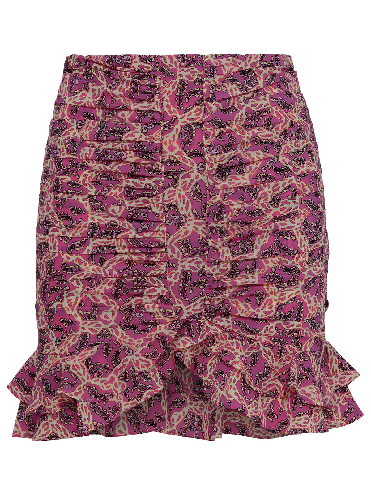 Isabel Marant Milendi Pink Silk Miniskirt In Fucsia