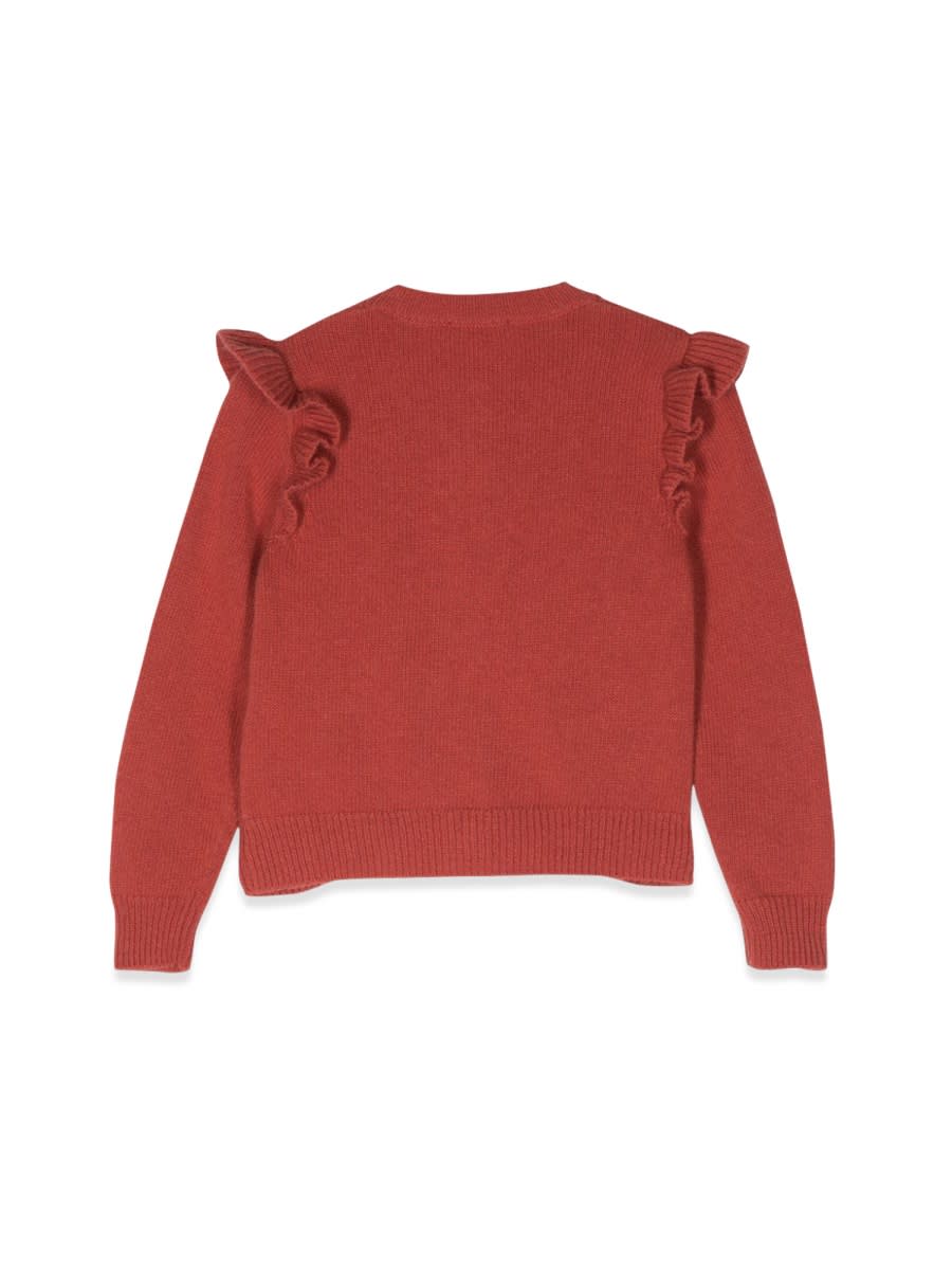 Il Gufo Cardigan With Ruffles In Brown