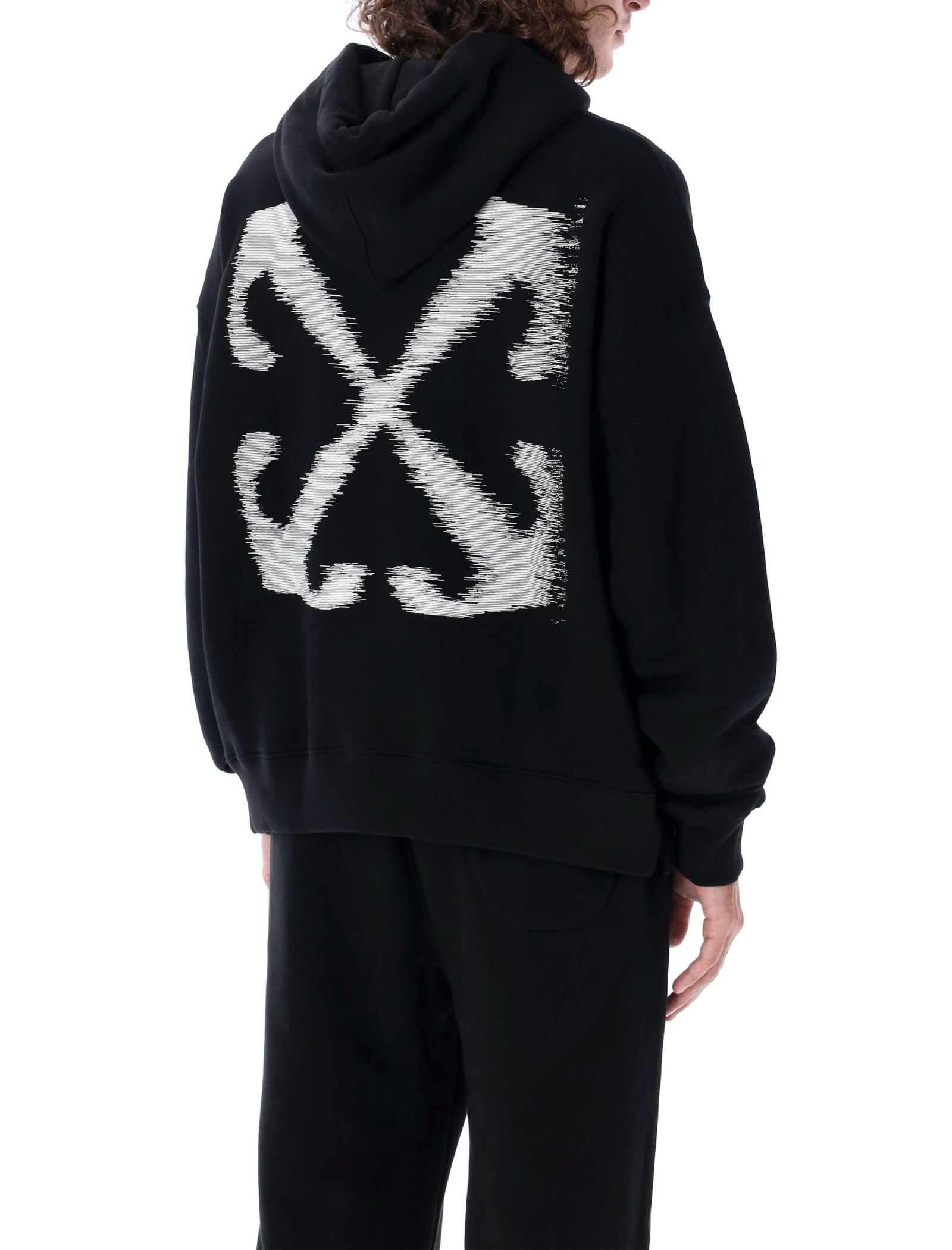 Shop Off-white Windy Arrow Skate Hoodie In Black White