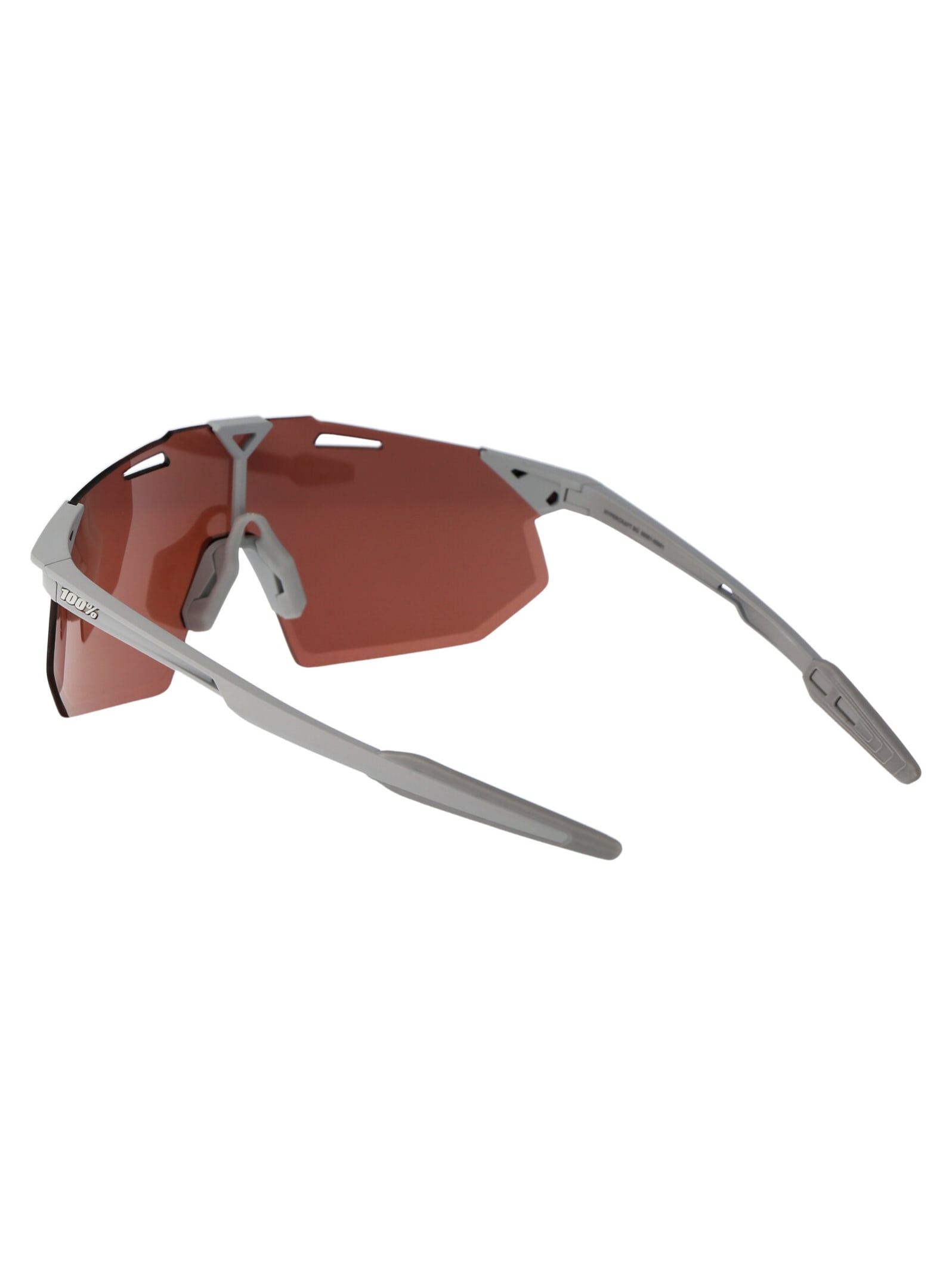 Shop 100% Hypercraft Sq Sunglasses In Matte Stone Grey - Hiper Crimson Silver Mirror Lens