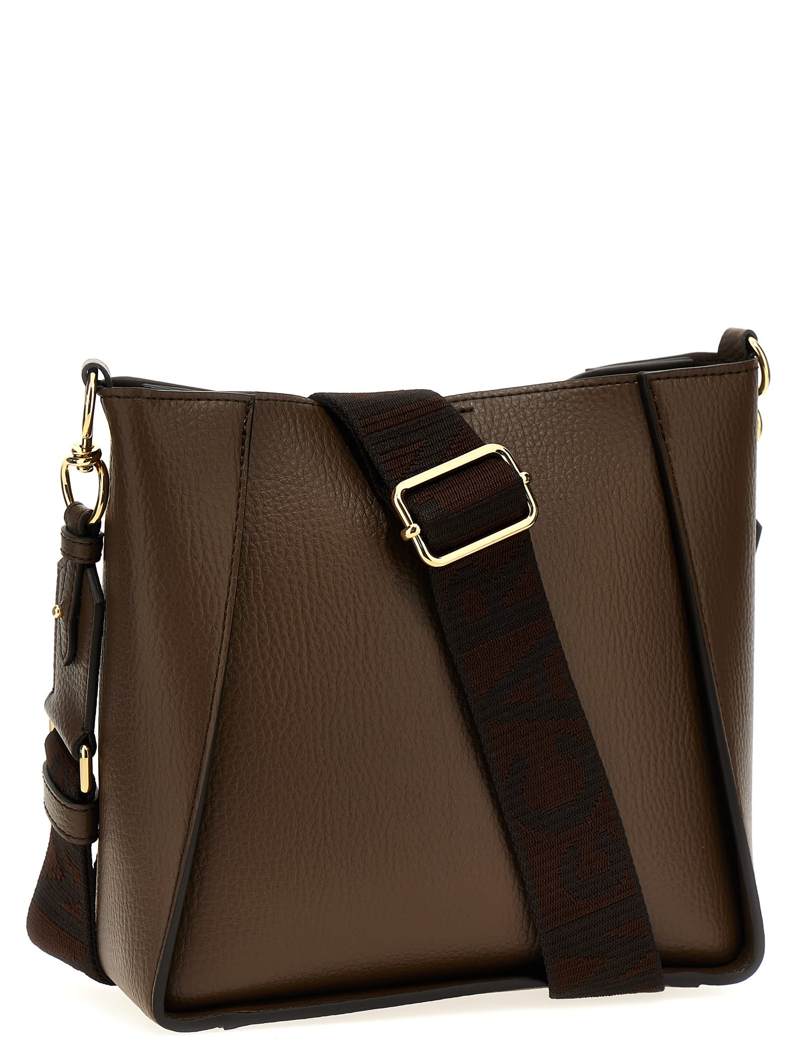 Shop Stella Mccartney Logo Shoulder Strap In Brown