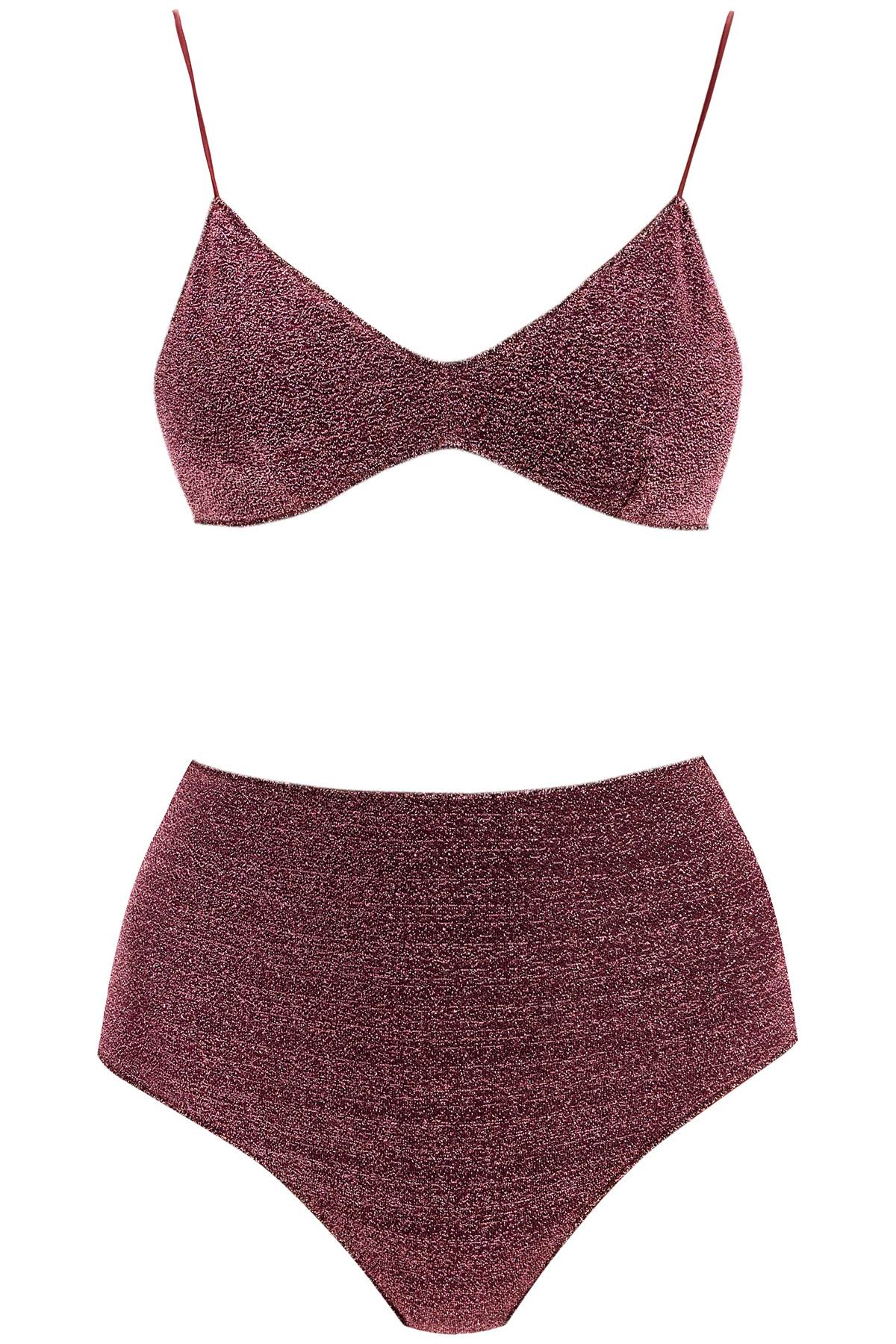 Shop Oseree High-waisted Lumiã¨re Bikini Set In Aubergine (purple)