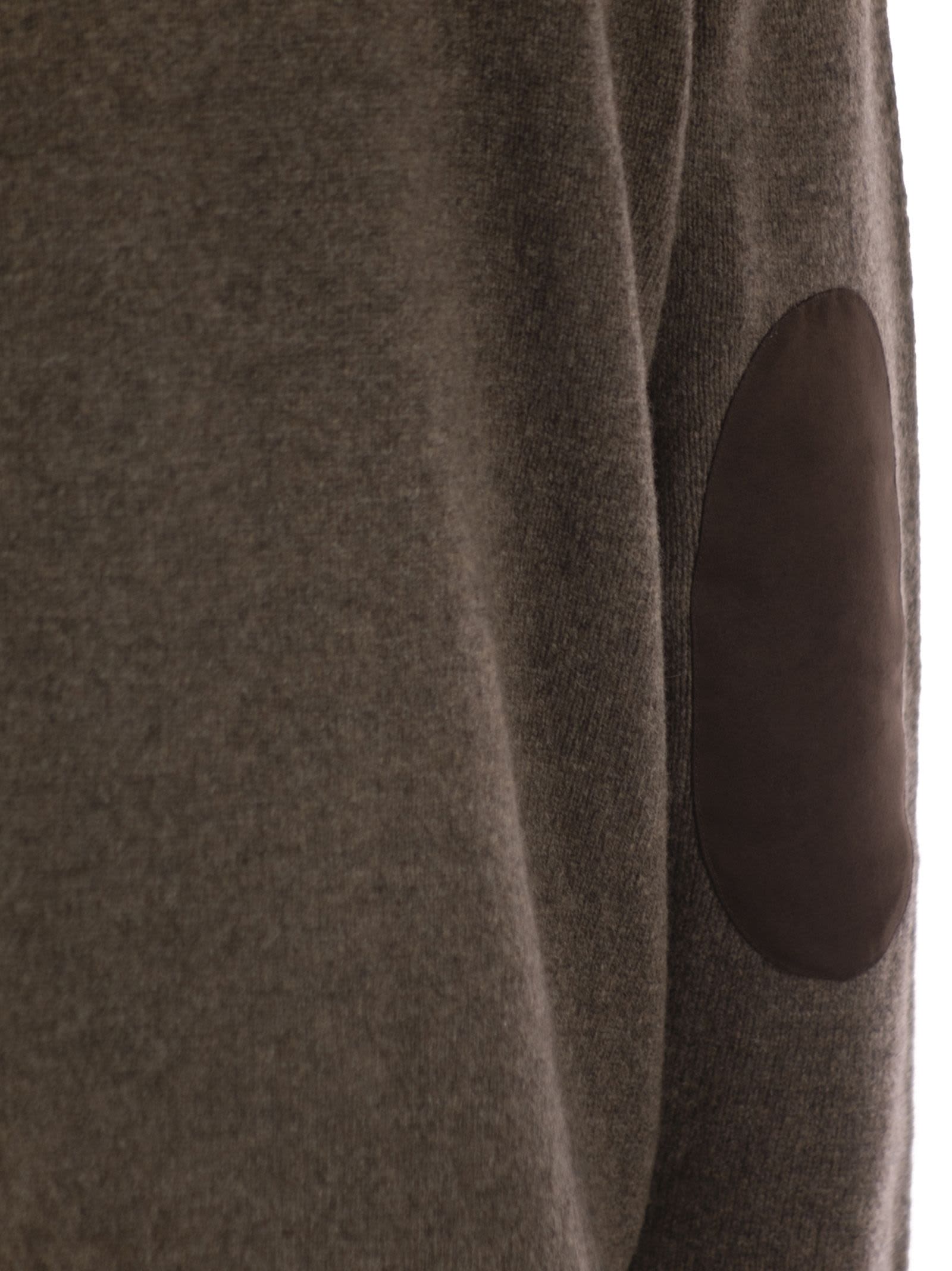 Barbour Zip-up Jumper Patch In Brown