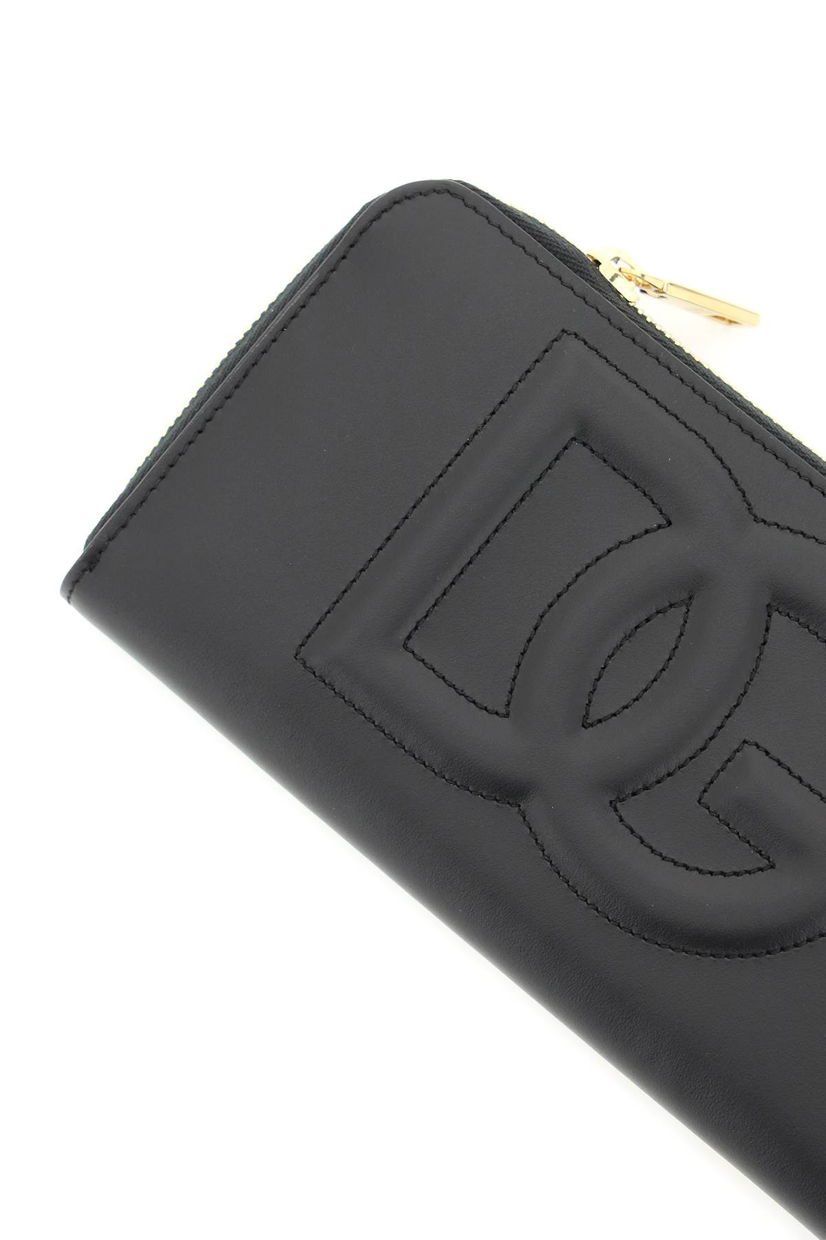 Shop Dolce & Gabbana Zip Around Leather Wallet In Black