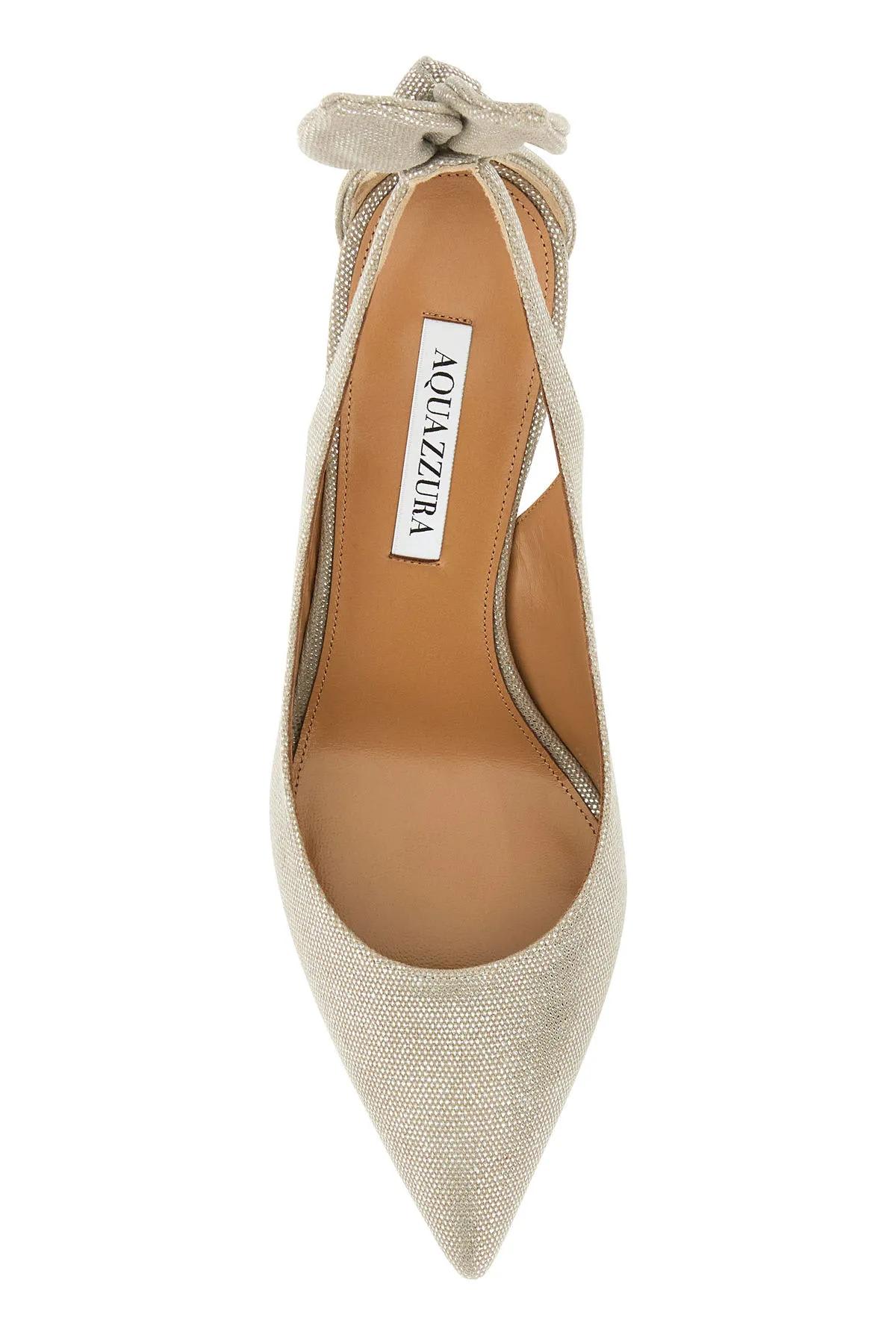 Shop Aquazzura Two-tone Fabric Bow Tie Pump 85 Pumps In .